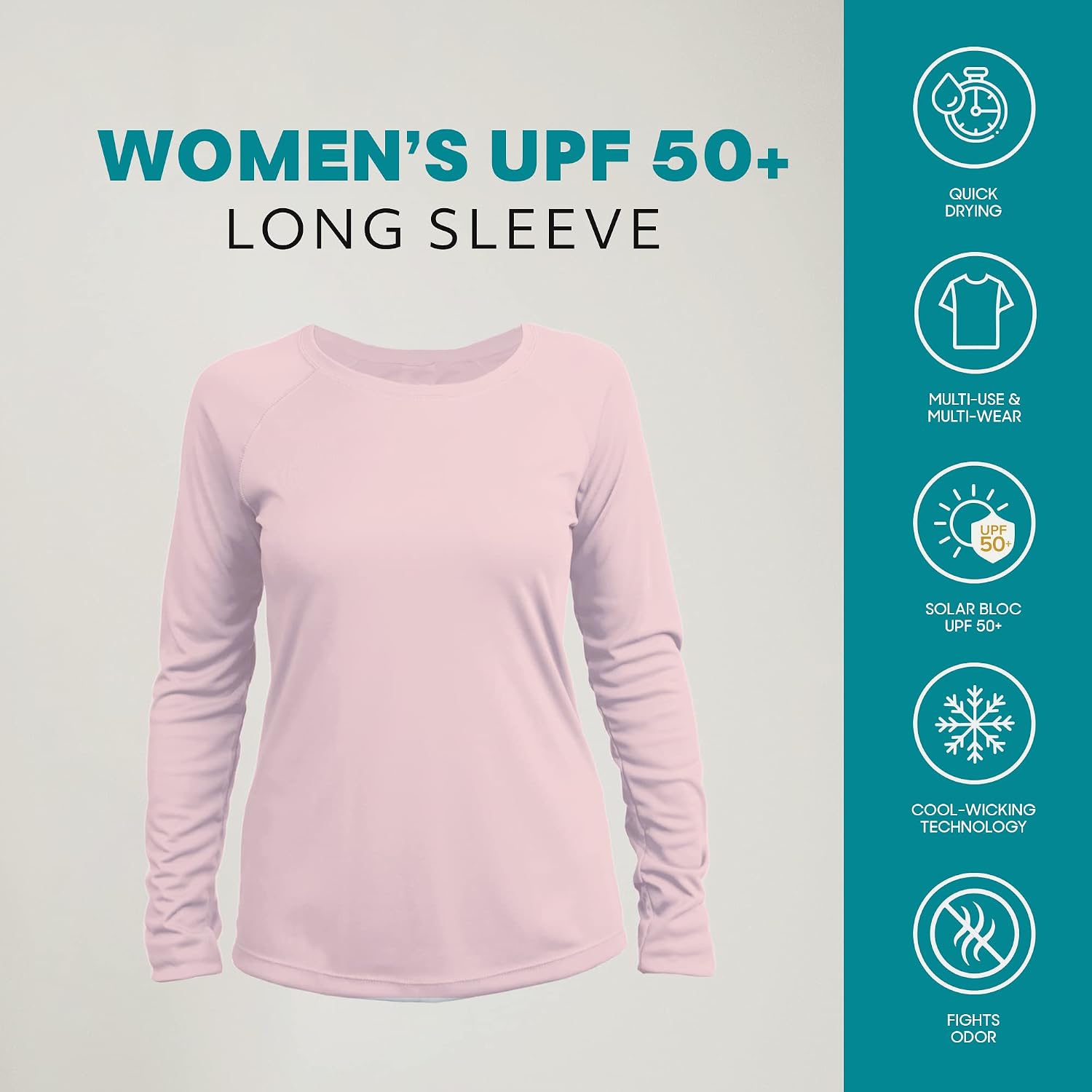 Vapor Apparel Women’s UPF 50+ UV Sun Protection Long Sleeve Performance Regular Fit T-Shirt for Sports and Outdoor