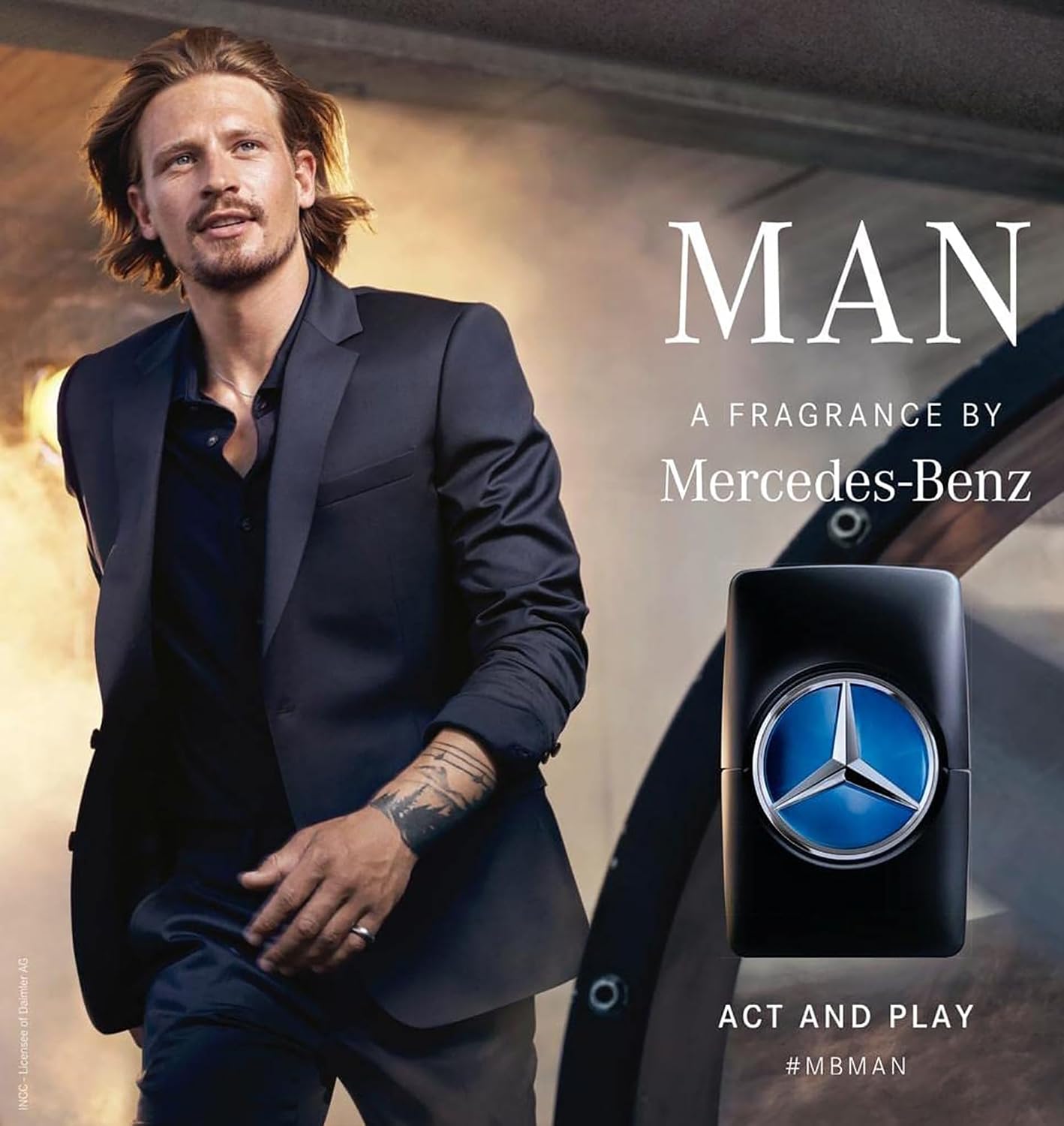 Mercedes Benz Man - Eau de Toilette for Men - Aromatic, Woody Fruity Mens Fragrance with Cedar and Oakmoss Notes - Long Lasting Mens Cologne - 3.4 oz