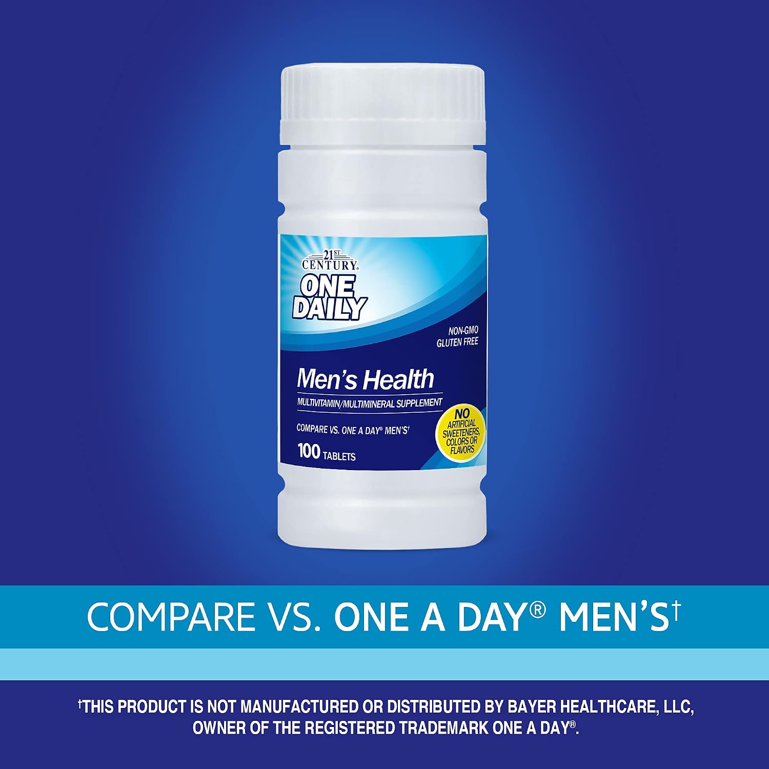 21st Century One Daily Men's Health Multivitamin Tablets, 100 Count | Complete Daily Multivitamin & Multimineral, Compare VS. One A Day® Men's, Men with Lycopene, Zinc & Lutein for Heart