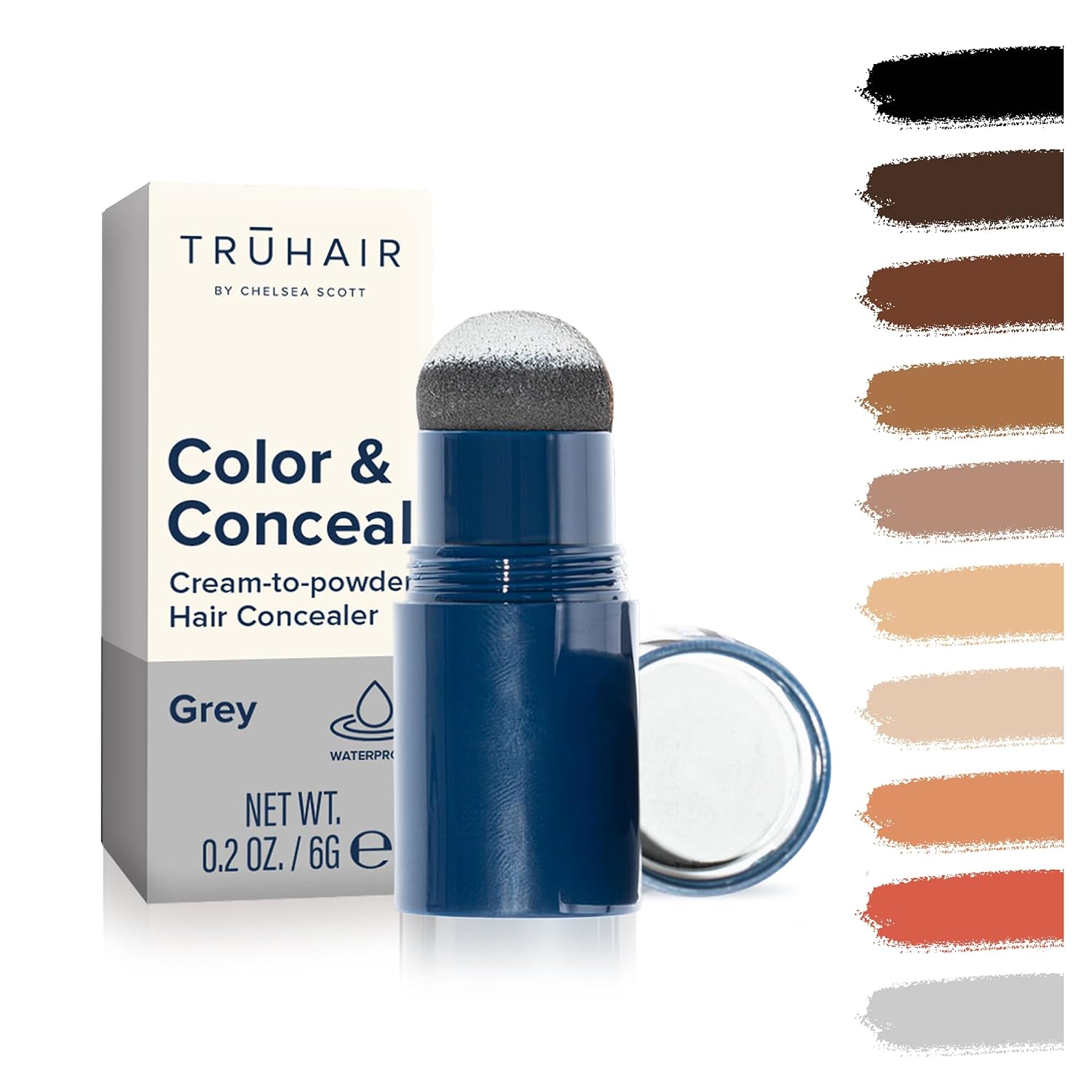 TRUHAIR Color & Conceal Waterproof Root Touch Up Hair Color for Gray Hair Coverage - Instant Root Cover Up Hair Powder for Women & Men - Bald Spot