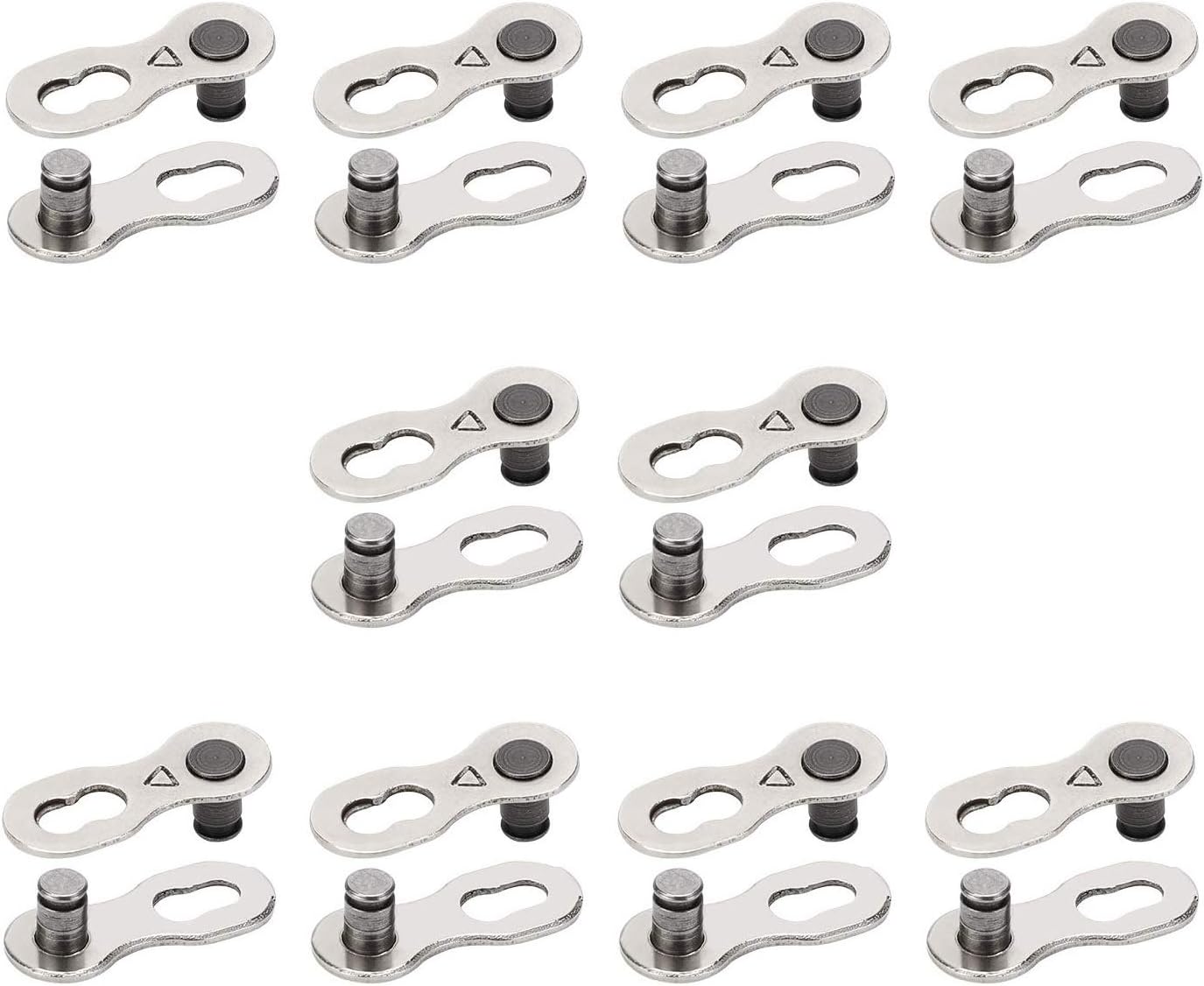 10 Pairs 20pcs Bicycle Missing Link for 6-7-8 Speed Chain, QKURT Professional Reusable Bicycle Chain Link Connector, Steel Bike Chain Link