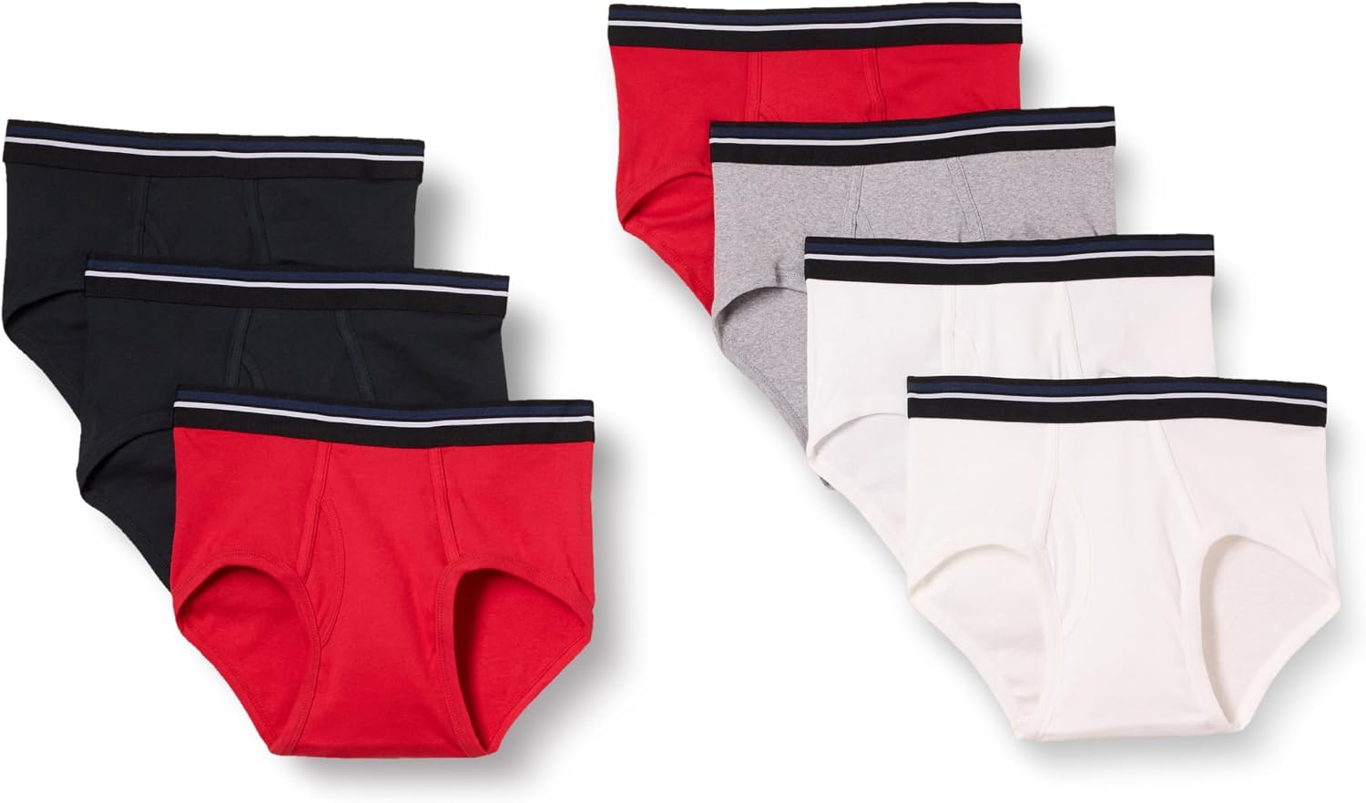 Amazon Essentials Men's Breathable Ribbed Knit Briefs with Elasticized Waistband, Multipacks