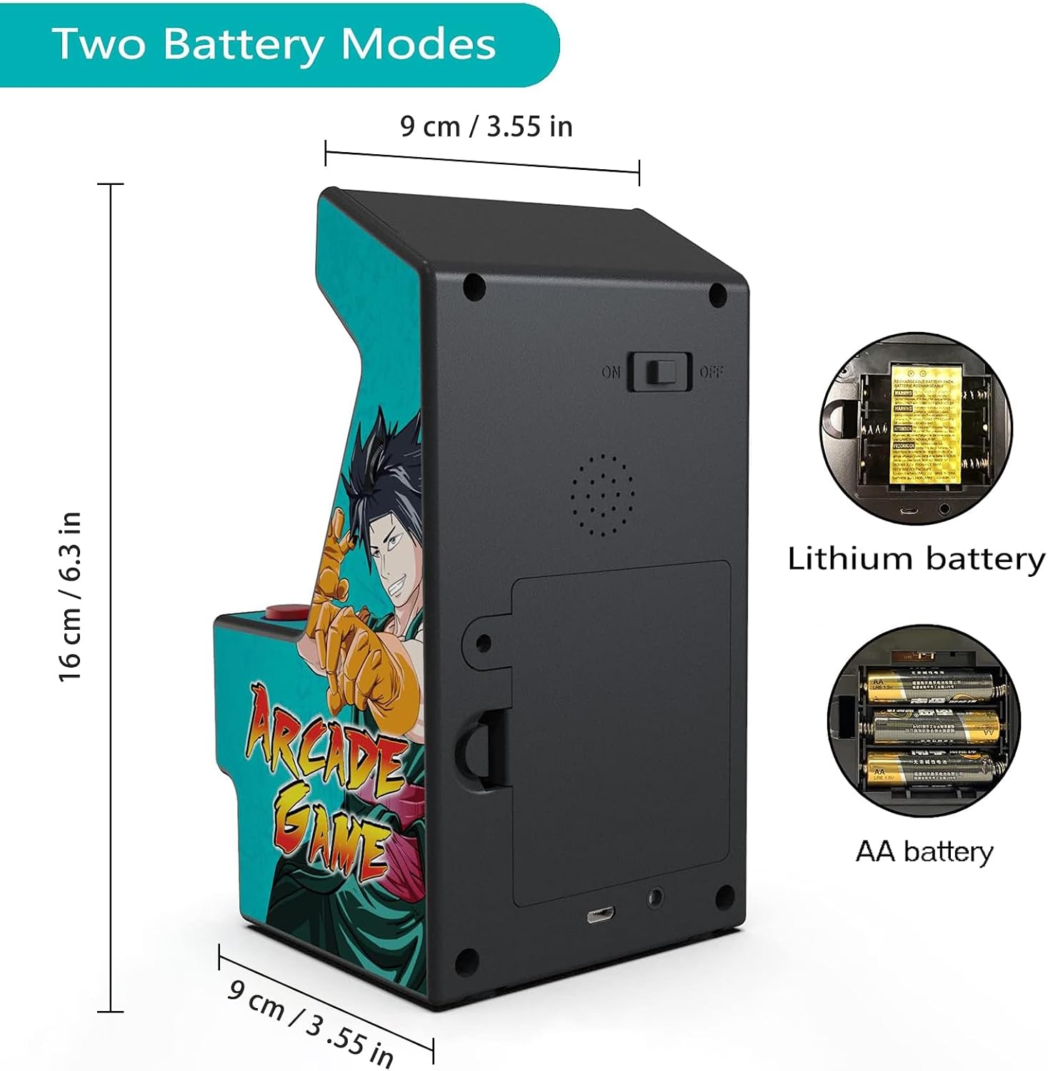 Mini Arcade Machine, Built in 156 Classic Retro Games, 2.8 Inch Screen | 156 Classic 16-Bit Video Games, Handheld Game Console, Rechargeable Battery, Support for TV Output, Birthday Present for kids