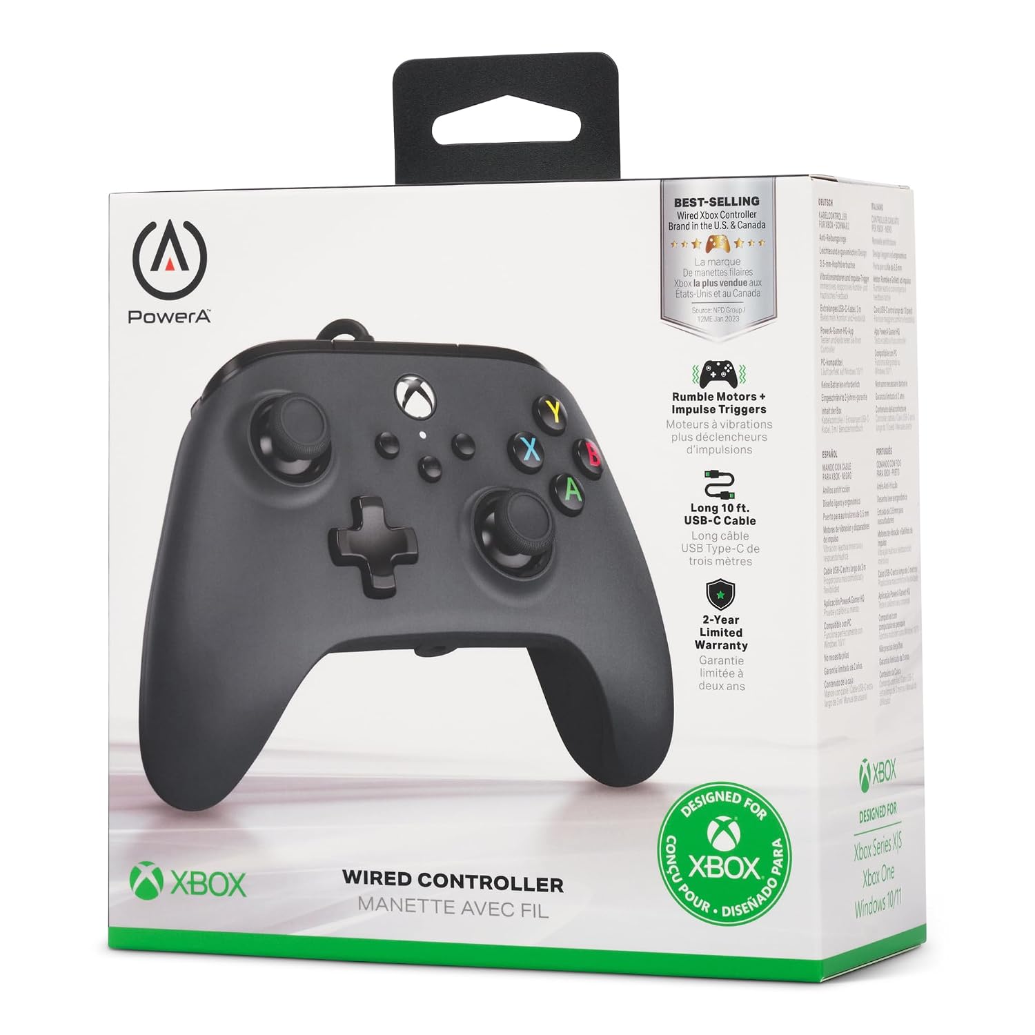 PowerA Wired Controller for Xbox Series X|S - blue, gamepad, video game/gaming controller, works with Xbox One, Officially Licensed