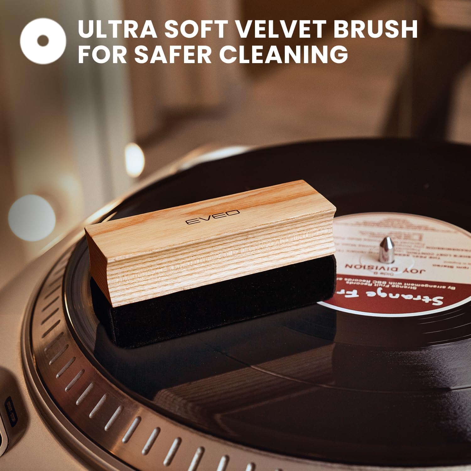 EVEO Vinyl Record Cleaning Kit - 4-in-1 Premium Vinyl Record Cleaner & Vinyl Cleaning Kit with Velvet Brush, Vinyl Cleaner Liquid