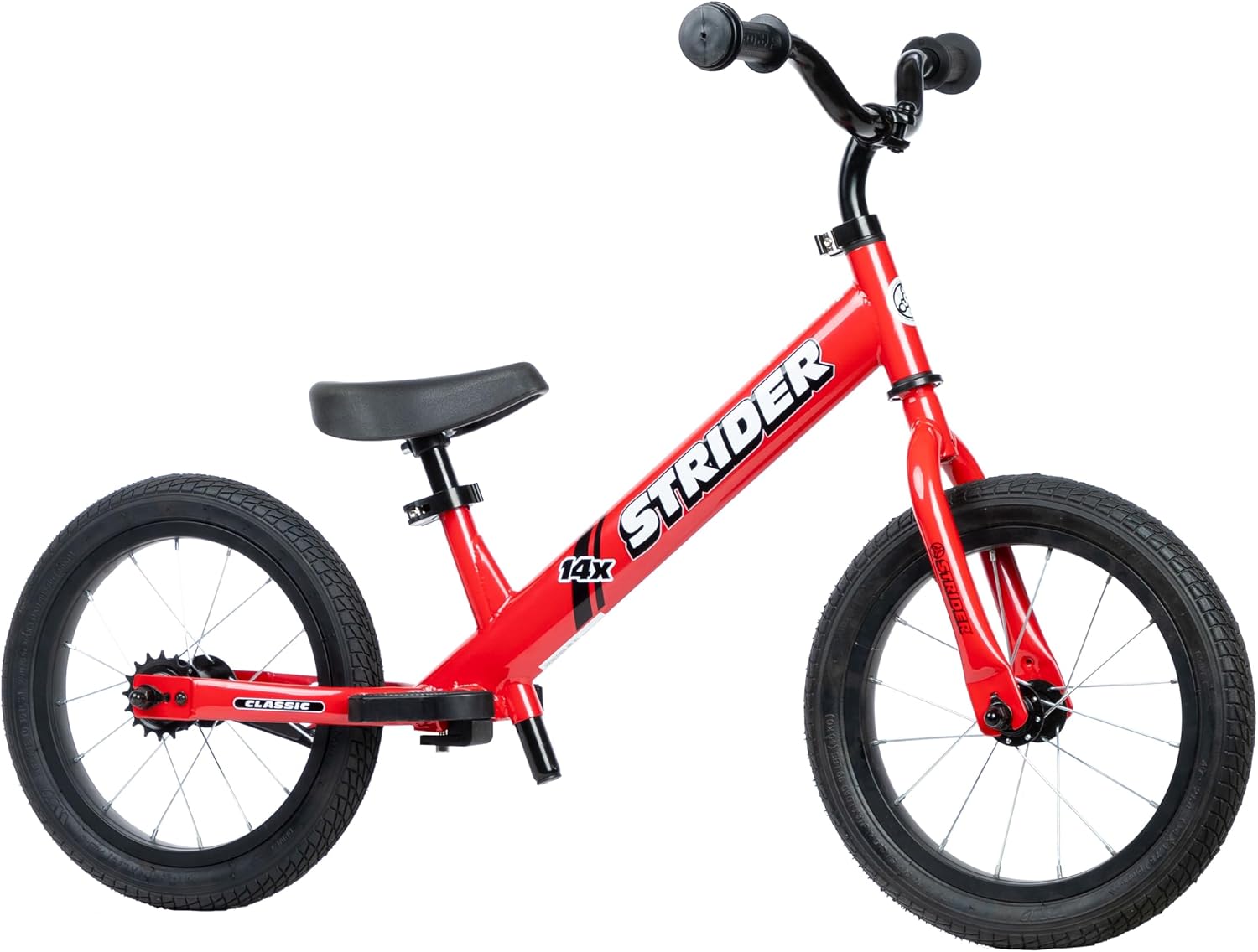 Strider 14x Classic, Awesome Blue - Balance Bike for Kids 3 to 6 Years -Includes Kid Sized Grips, Padded Seat, Performance Footrest, All-Purpose Tires Easy Assembly, Tool-Free Adjustments | No Pedals, Balance Bike with Adjustable Seat and Handlebars, Lig…