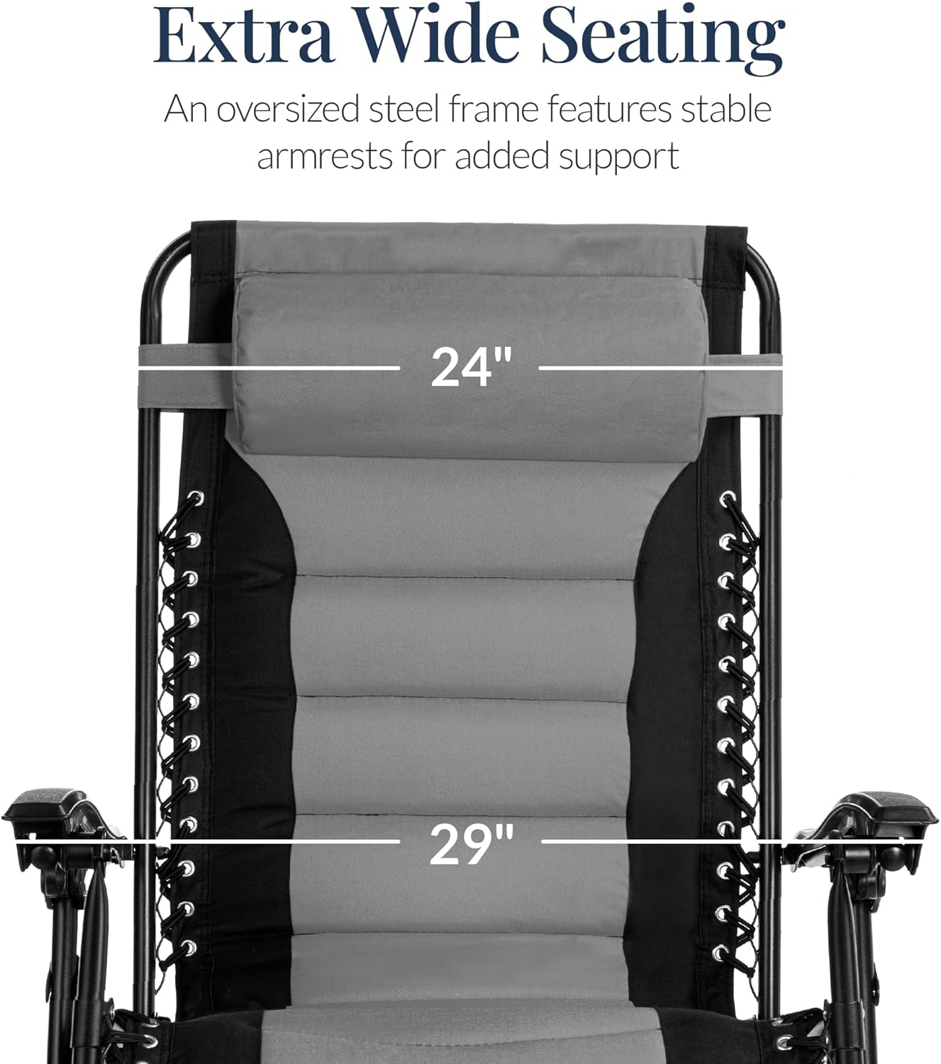 Best Choice Products Oversized Padded Zero Gravity Chair, Folding Outdoor Patio Recliner, XL Anti Gravity Lounger for Backyard w/Headrest, Cup Holder