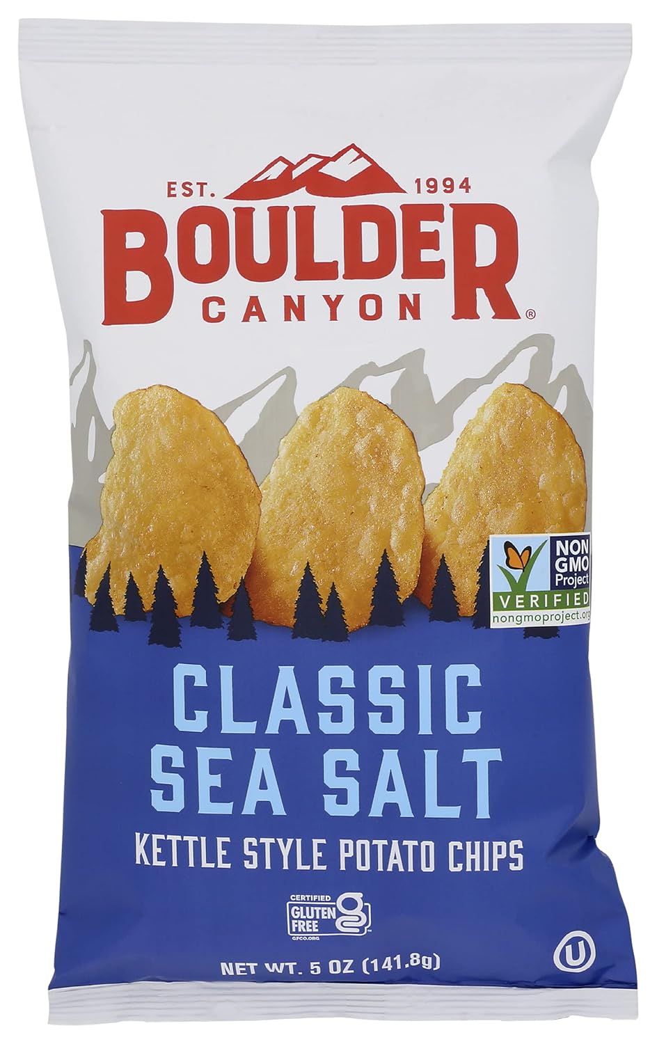Boulder Canyon Avocado Oil Sea Salt Potato Chips 6 Count, 1.25 OZ