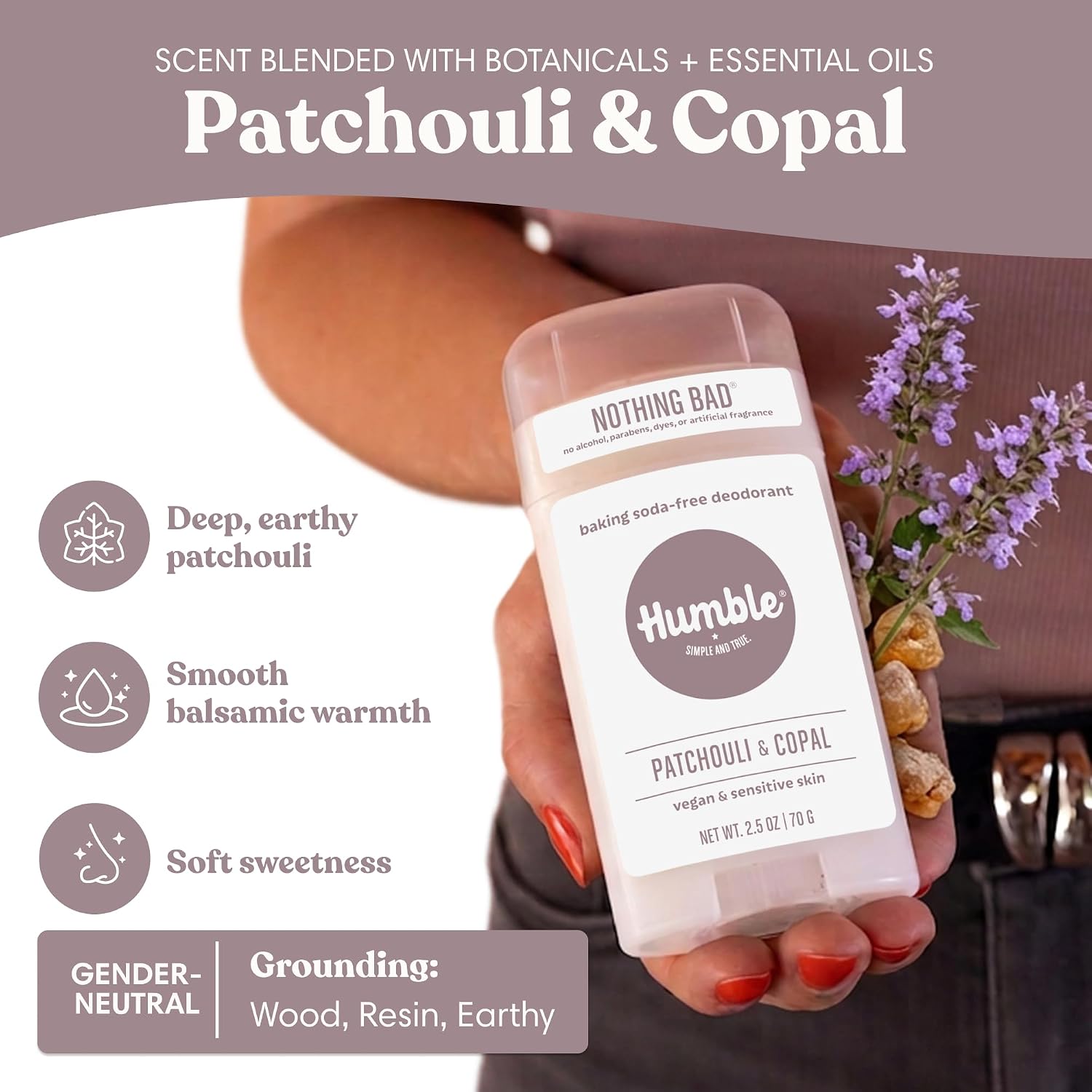 Humble Aluminum-Free Deodorant, Simply Unscented - 1 Pack | Baking Soda-Free, Clean, Fresh, Natural, Essential Oils, Sensitive Skin, Long-Lasting Odor Control, Cruelty-Free, Men & Women