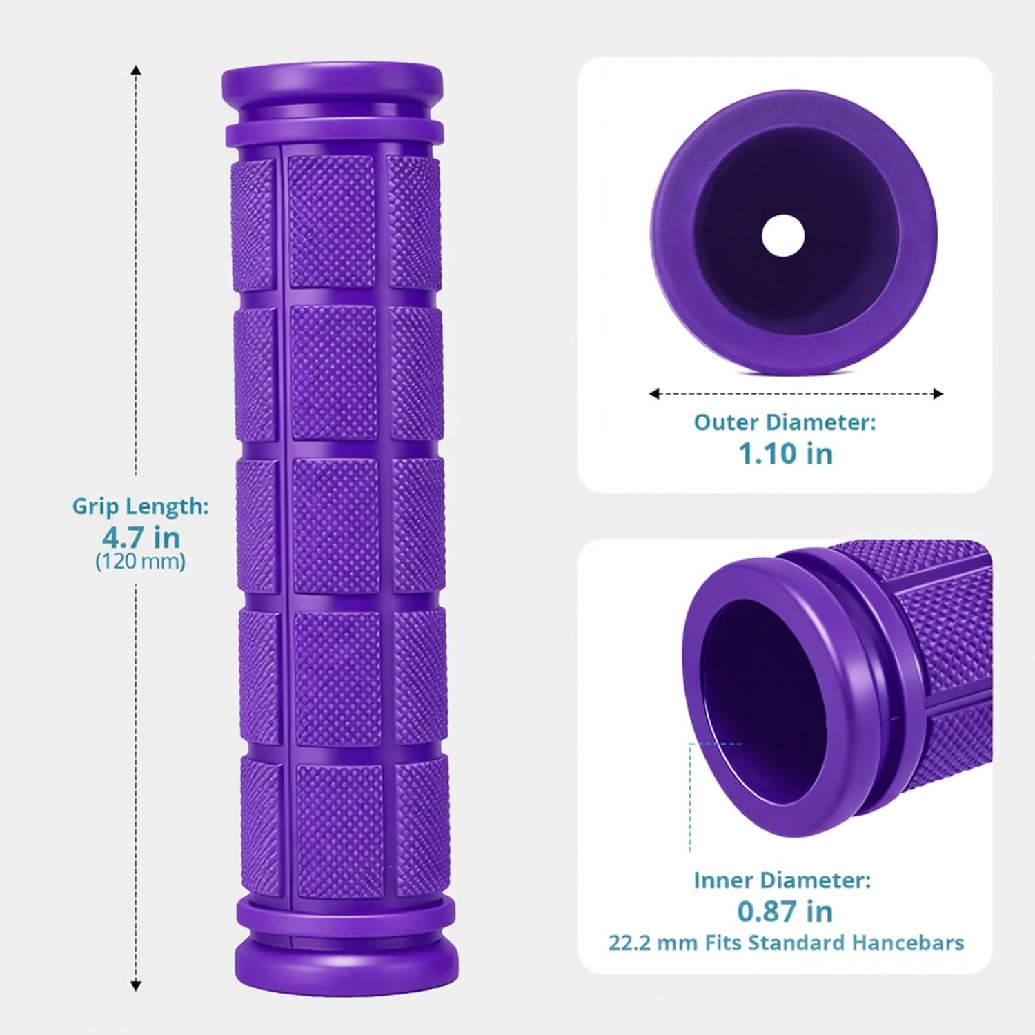 CHUNZEXI 4 PCS Bike Handlebar Grips, Rubber Bicycle Bar Grips Replacement, Non-Slip Handle Grips for Kids Bikes, Scooters, BMX