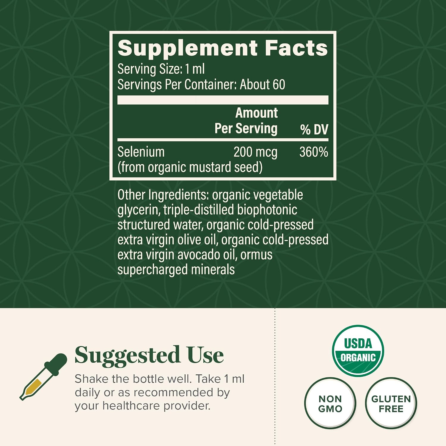 Selenium 200mcg- Selenium Supplement Drops Thyroid & Immune Support(2oz) | Global Healing Selenium Supplement-Similar to Selenium 200mcg Capsules