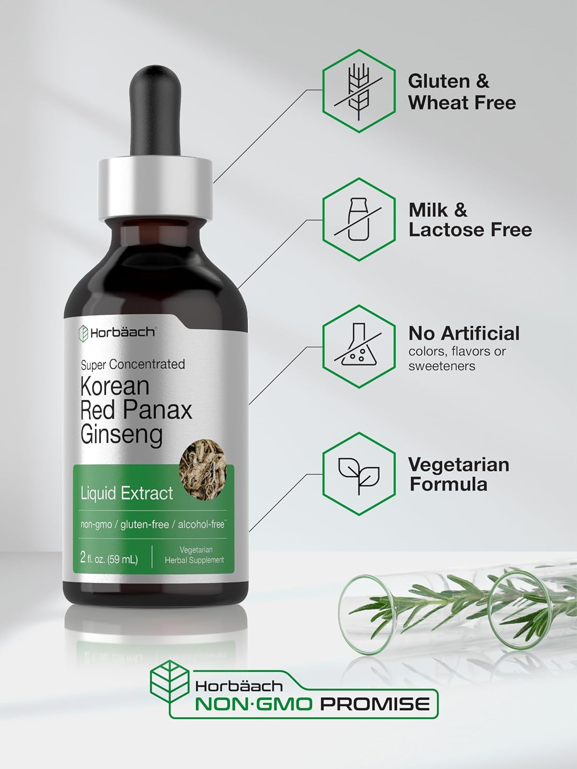 Horbäach Korean Red Ginseng | 2 fl oz Liquid Extract