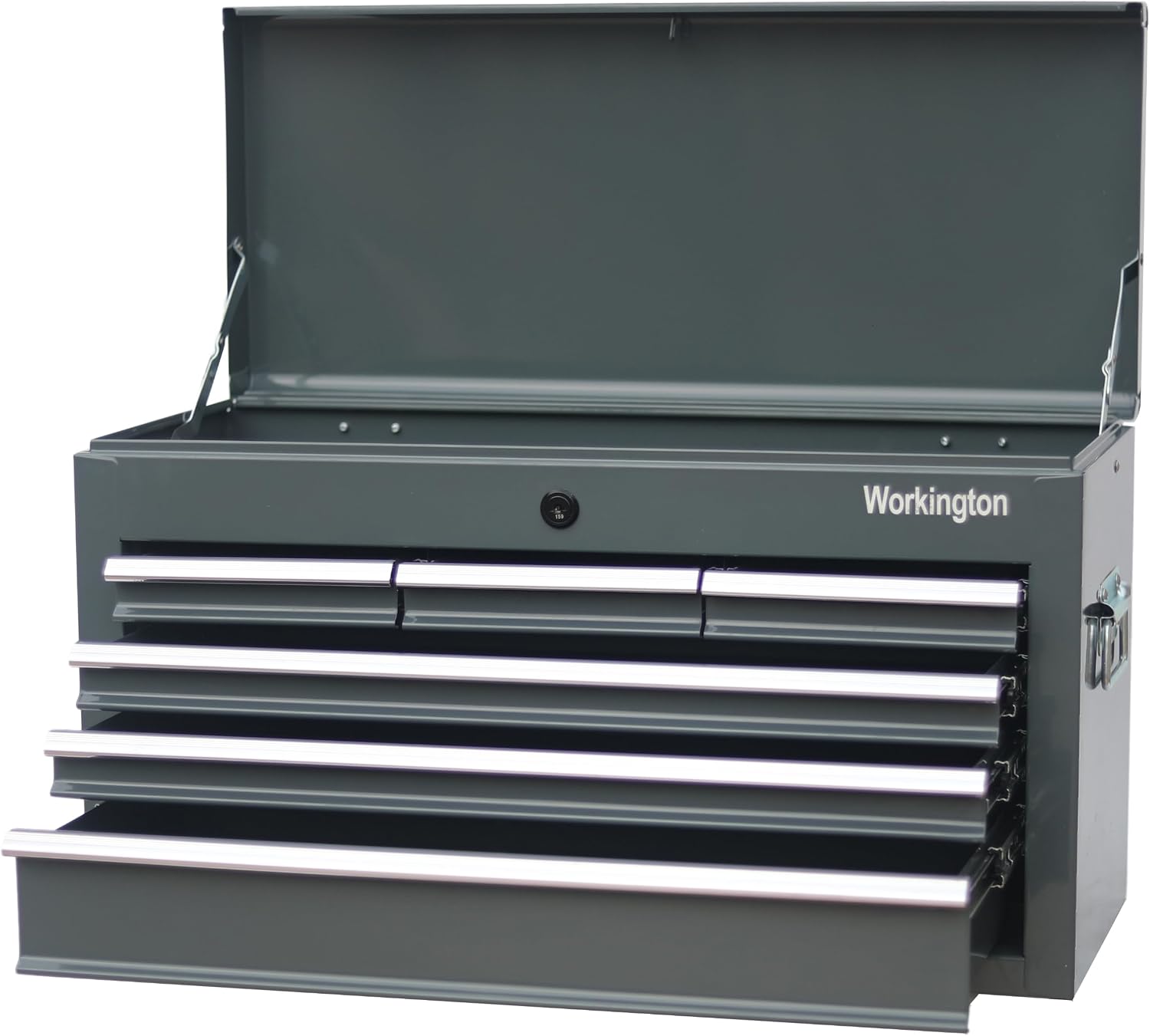Workington Portable Metal Tool Chest with 6 Drawers, 24" 6-Drawer Tool Chest Cabinet with Ball Bearing Drawer Slides
