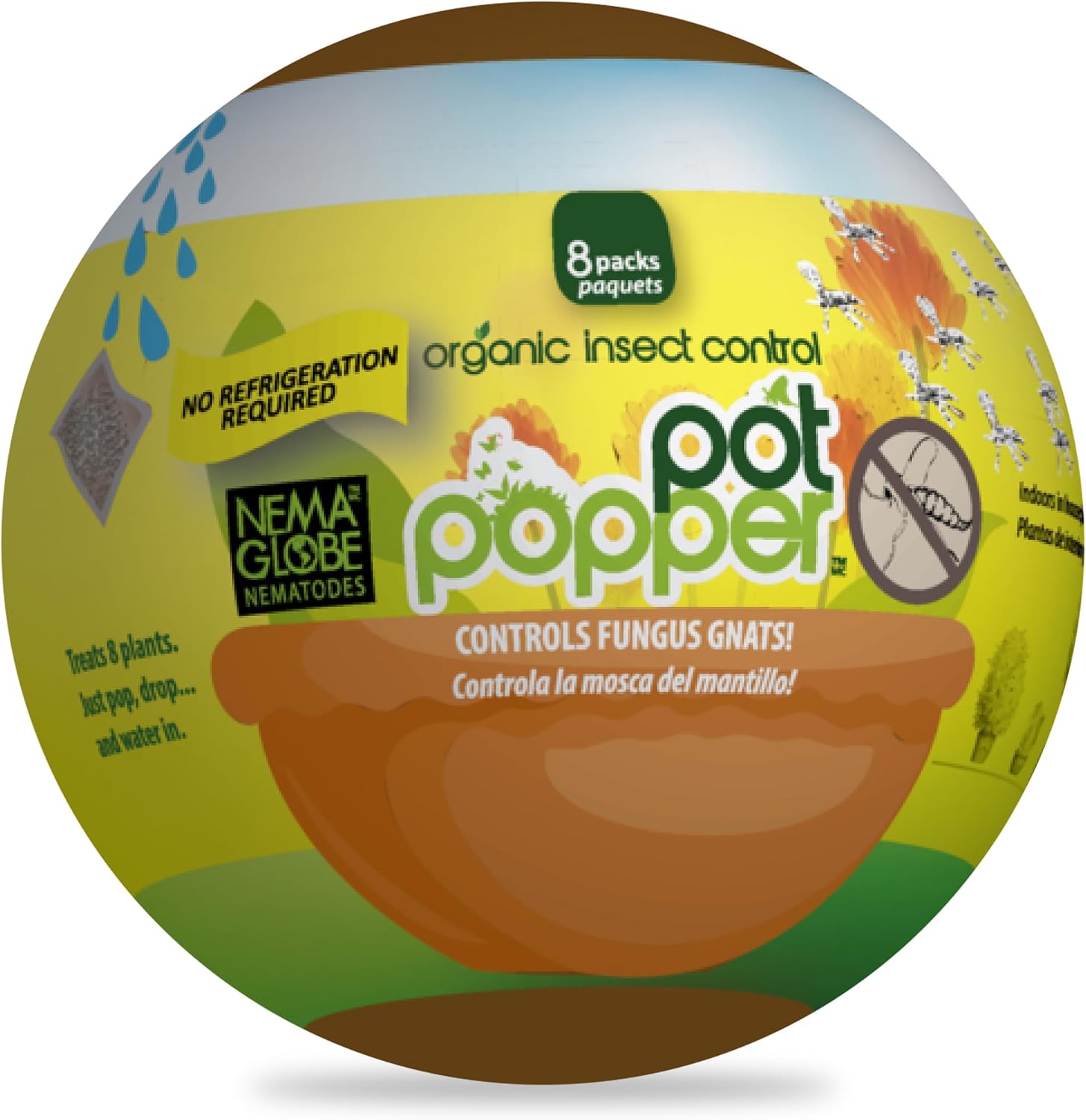 The Environmental Factor Nematodes Organic Insect Control Pot Popper, Controls Fungus Gnats, Root Aphids & Western Flower Thrips - 100% Pesticide free