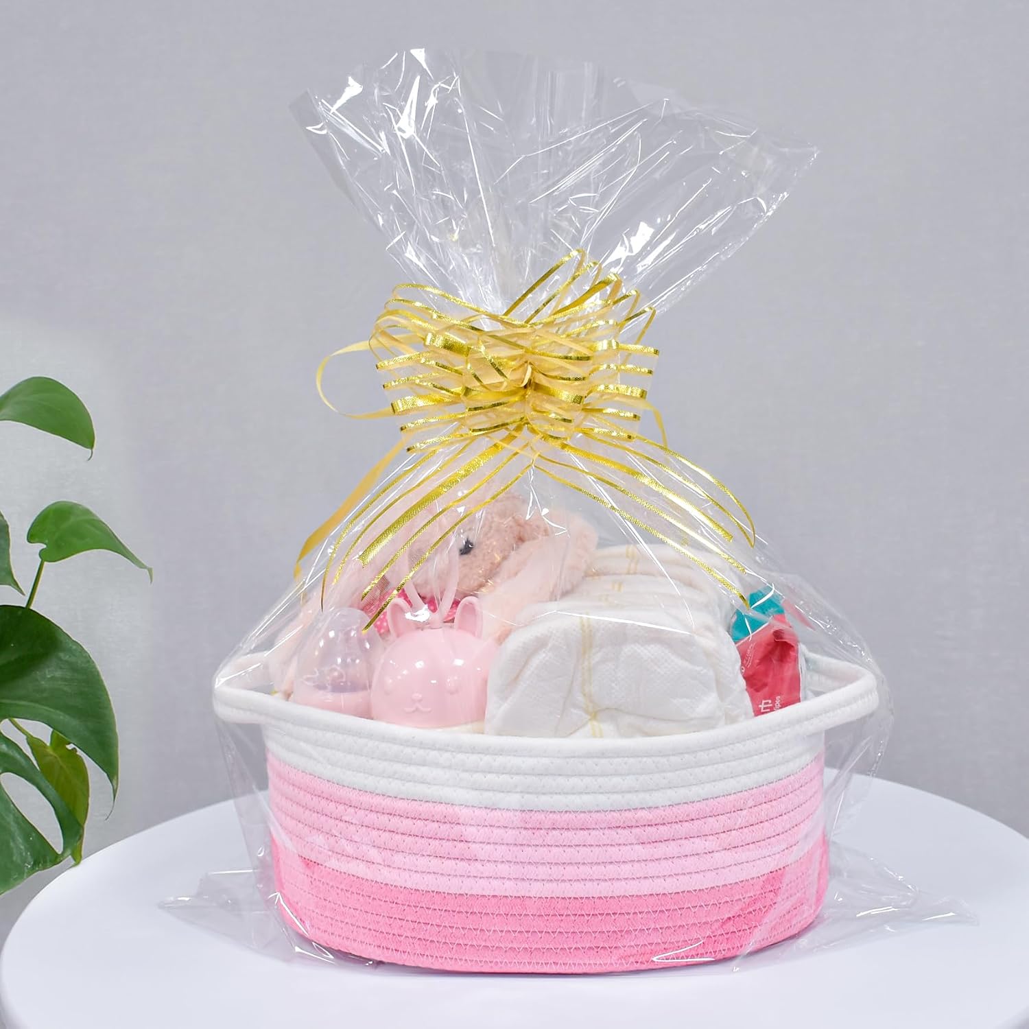 ABenkle Small Basket with Handles, Boho Decorative Rope Woven Dog Cat Toy Storage Bin Shelf Storage Organizer, Easter Christmas Gift Basket, 12"x8"x5"