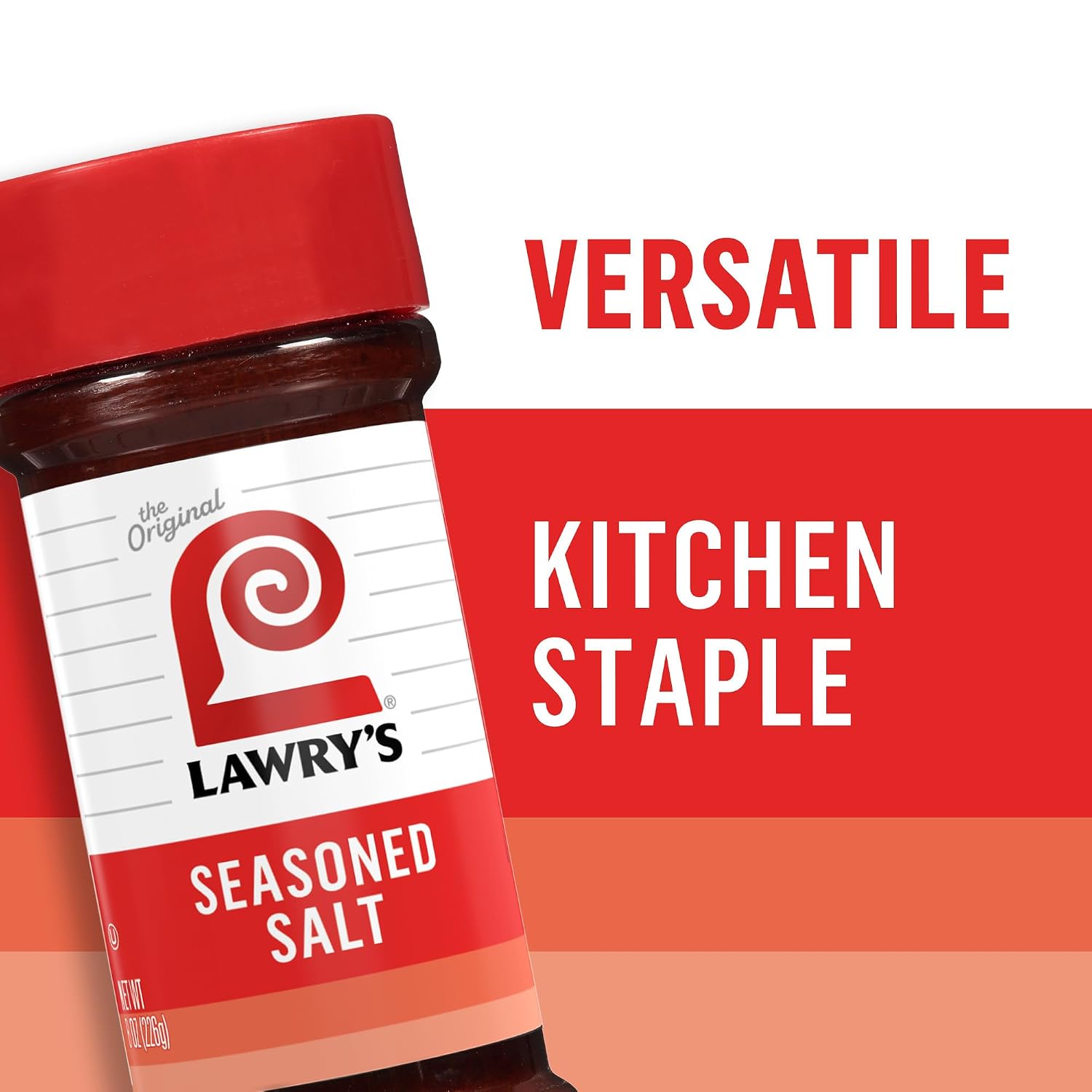 Lawry’s Seasoned Salt, No MSG Added, Kosher Certified, Staple, Versatile, All-Purpose Seasoning to Shake on Beef, Pork, or Poultry, 16 oz