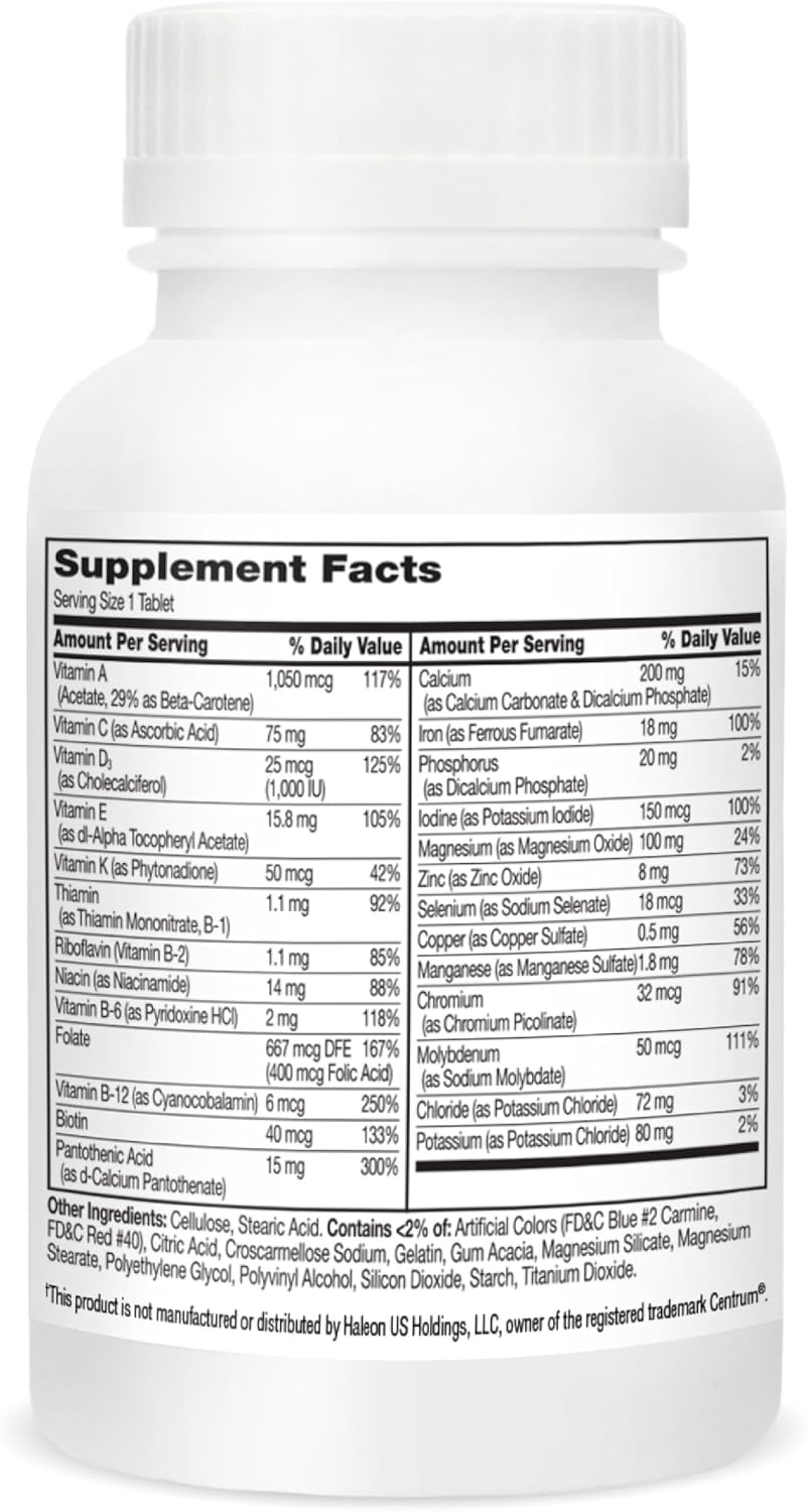21st Century Sentry Women Multivitamin with Iron & Calcium, 120 Count | Complete Women's Multivitamin & Multimineral with Iron, Compare VS. Centrum® Women, Daily Energy, 120-count 4-month Supply