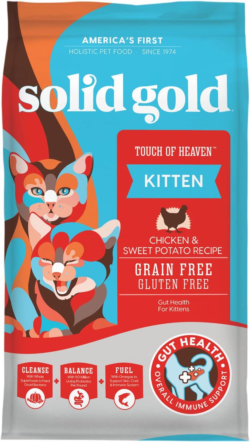 Solid Gold Dry Cat Food for Indoor Cats of All Ages - W/Lamb, Brown Rice, Barley, Probiotics & Fiber for Gut Health- Holistic & Healthy Cat Kibble for Kittens & Adults - Dry Kibble for Cats - 4 LB