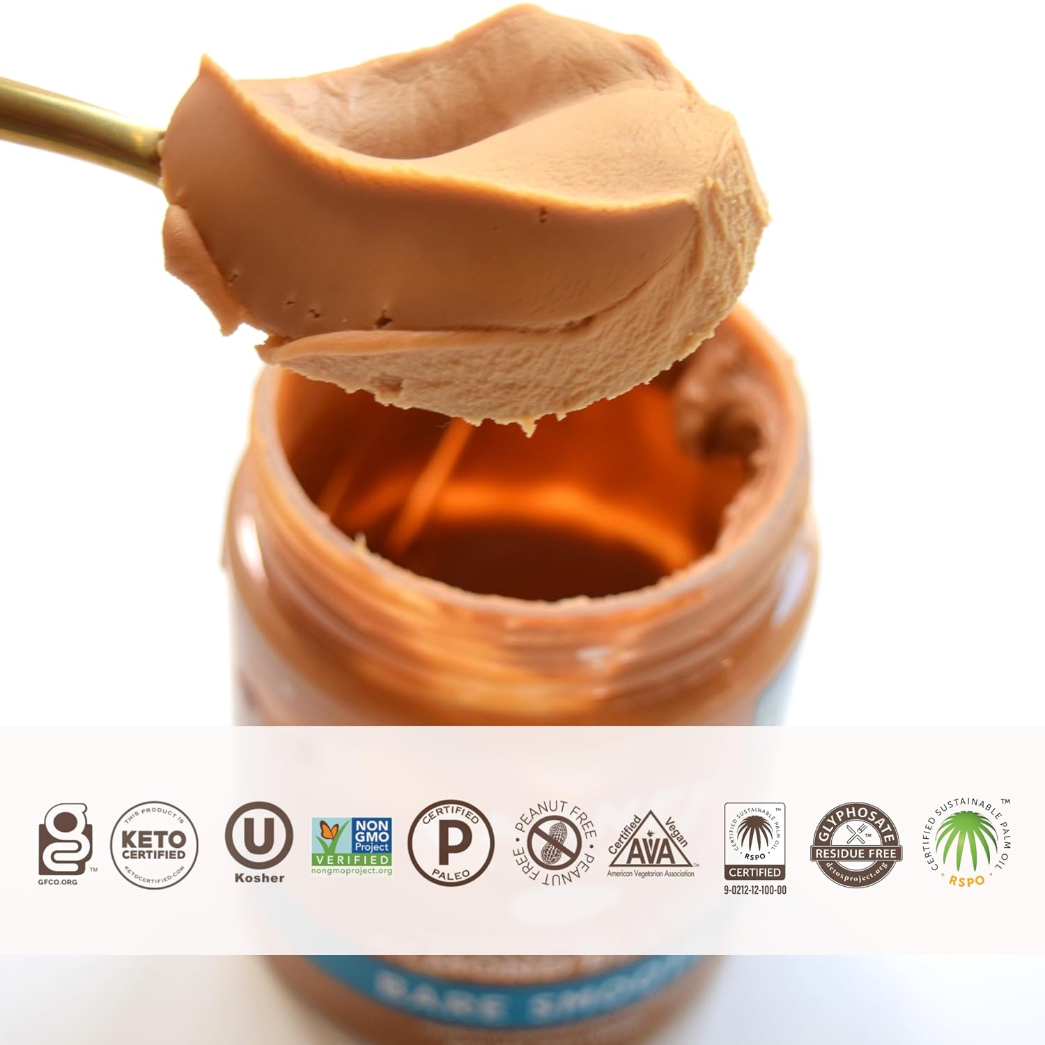 Barney Butter Almond Butter, Bare Smooth, 16 Ounce Jar, No Added Sugar or Salt, Skin-Free Almonds, No Stir, Non-GMO, Gluten Free, Keto, Paleo, Vegan