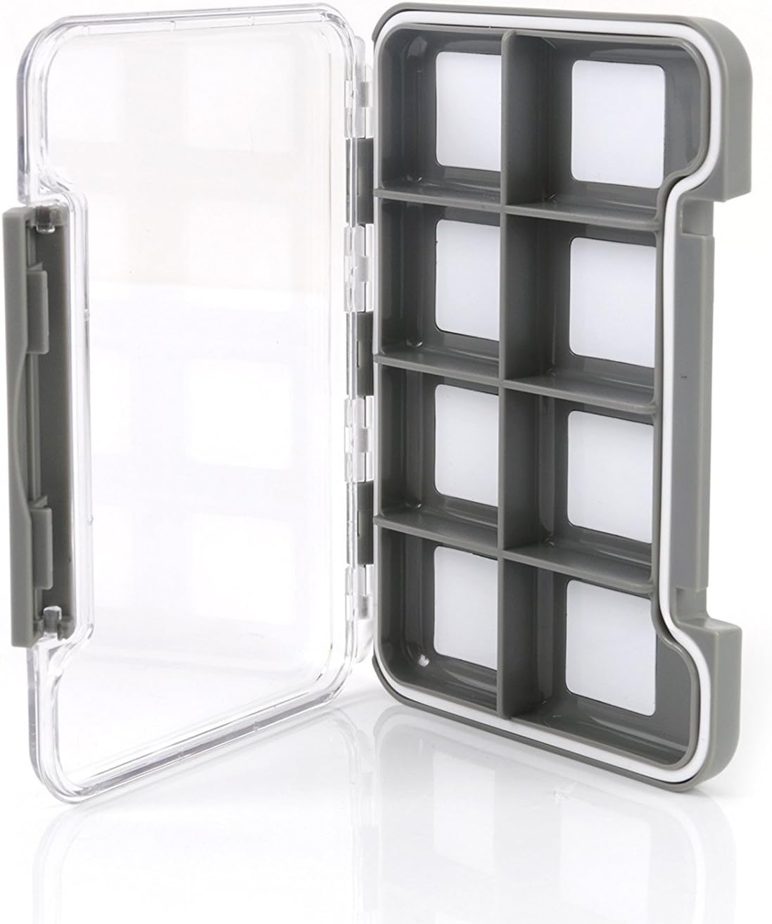Maxcatch Super Slim Magnetic Back Waterproof Fly Fishing Box: 6, 12, or 18 Compartments(HB96B (8 Compartments))