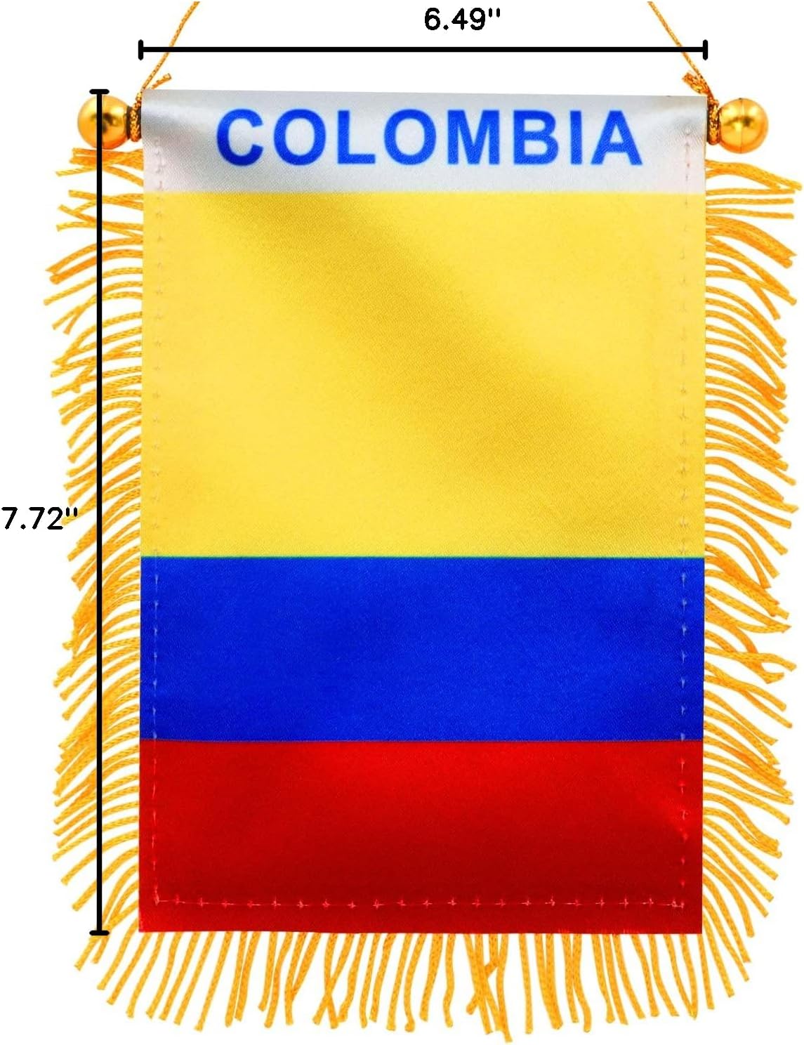 Anley 4 X 6 Inch Nicaragua Fringy Window Hanging Flag - Mini Banner & Car Rearview Mirror Décor - Fringed Nicaraguan Hanging Flag with Suction Cup