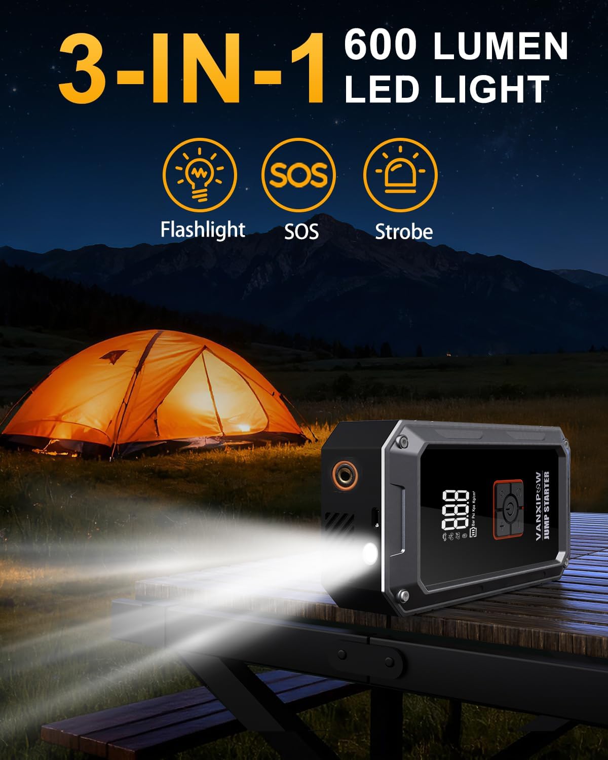 M1 6000A Car Battery Jump Starter with Air Compressor 150PSI (9.0 L Gas/8.0L Diesel), Portable Car Jump Starter Power Pack