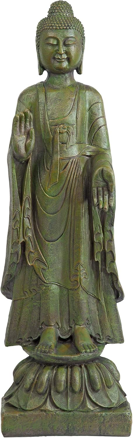 Design Toscano Jolly Hotei Laughing Man Asian Decor Indoor/Outdoor Garden Statue, 26 inches tall, Cast Stone Resin, Two Tone Stone Finish