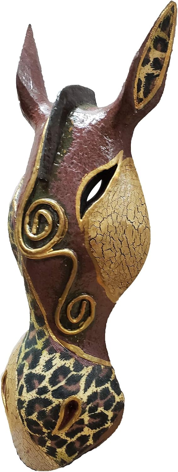 Giraffe Zebra Face Mask Wall Hanging Décor Hand Painted Patterns African Safari Style Decorative Accent Contemporary Variation An Awesome Gifting