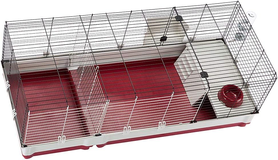 Ferplast Krolik XXL Rabbit Cage w/Wire Extension | Rabbit Cage Includes All Accessories & Measures 63.8L x 23.62W x 19.68H Inches | 1-Year Warranty