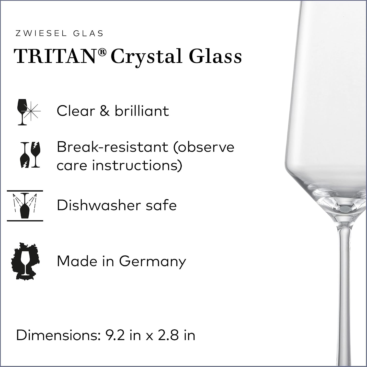 Zwiesel Glas Pure Burgundy Red Wine Glass (Set of 4), Graceful Burgundy Glasses for Red Wine, Dishwasher-Safe Tritan Crystal Glasses, Made in Germany (23 Ounce)