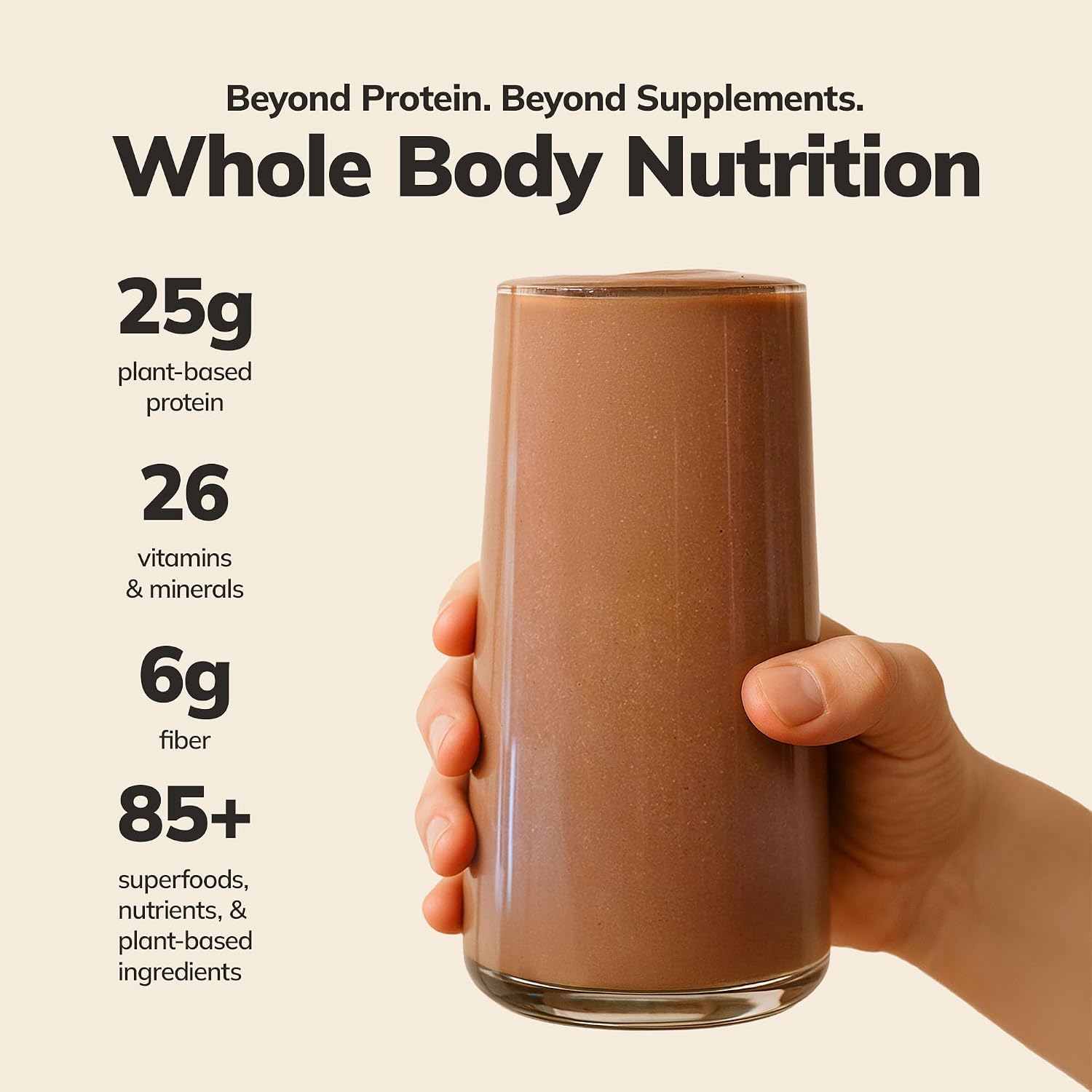 Ka’Chava Whole Body Meal Shake Chocolate 2 lb – Vegan Protein Powder with 85+ Superfoods & Greens – Plant-Based Meal Replacement with Probiotics & Digestive Enzymes – Gluten & Dairy Free (15 Servings)