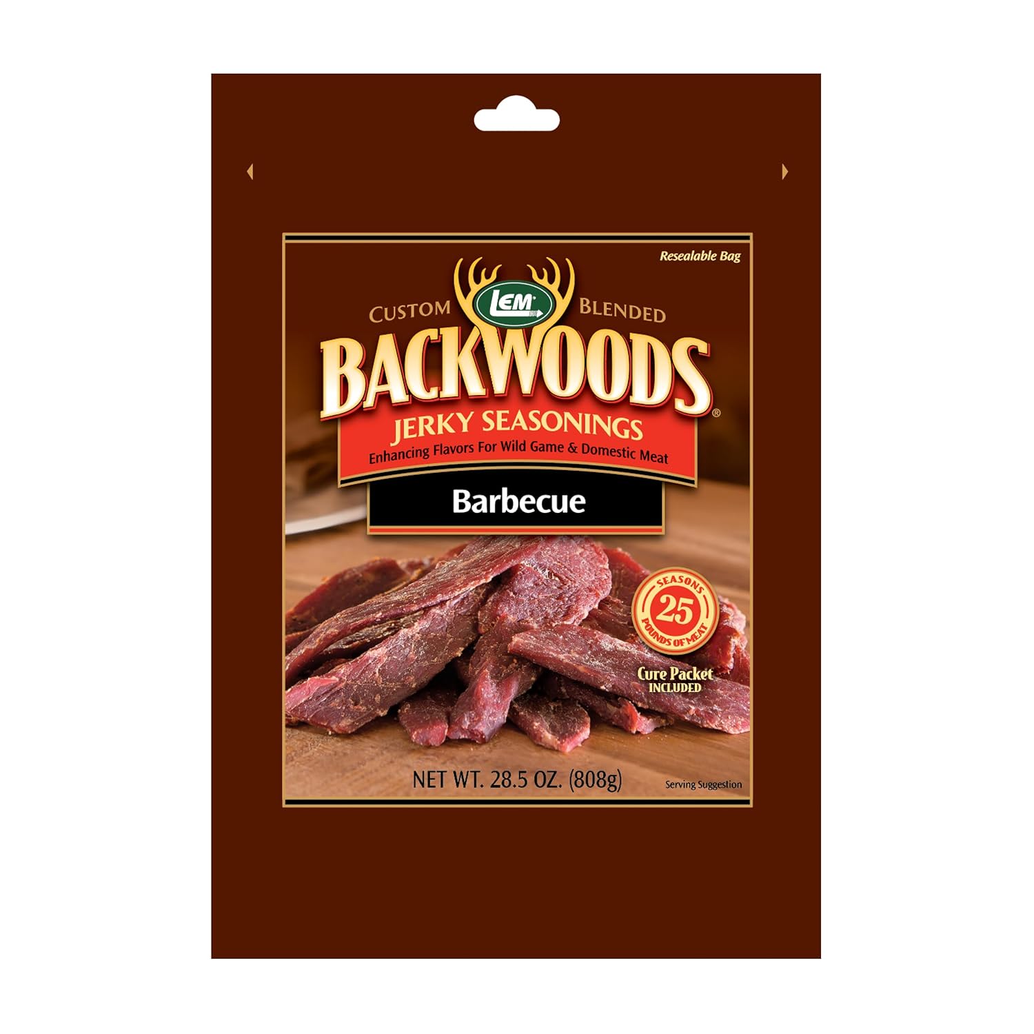 LEM Products Backwoods BBQ Jerky Seasoning, Ideal for Wild Game and Domestic Meat, Seasons Up to 25 Pounds of Meat