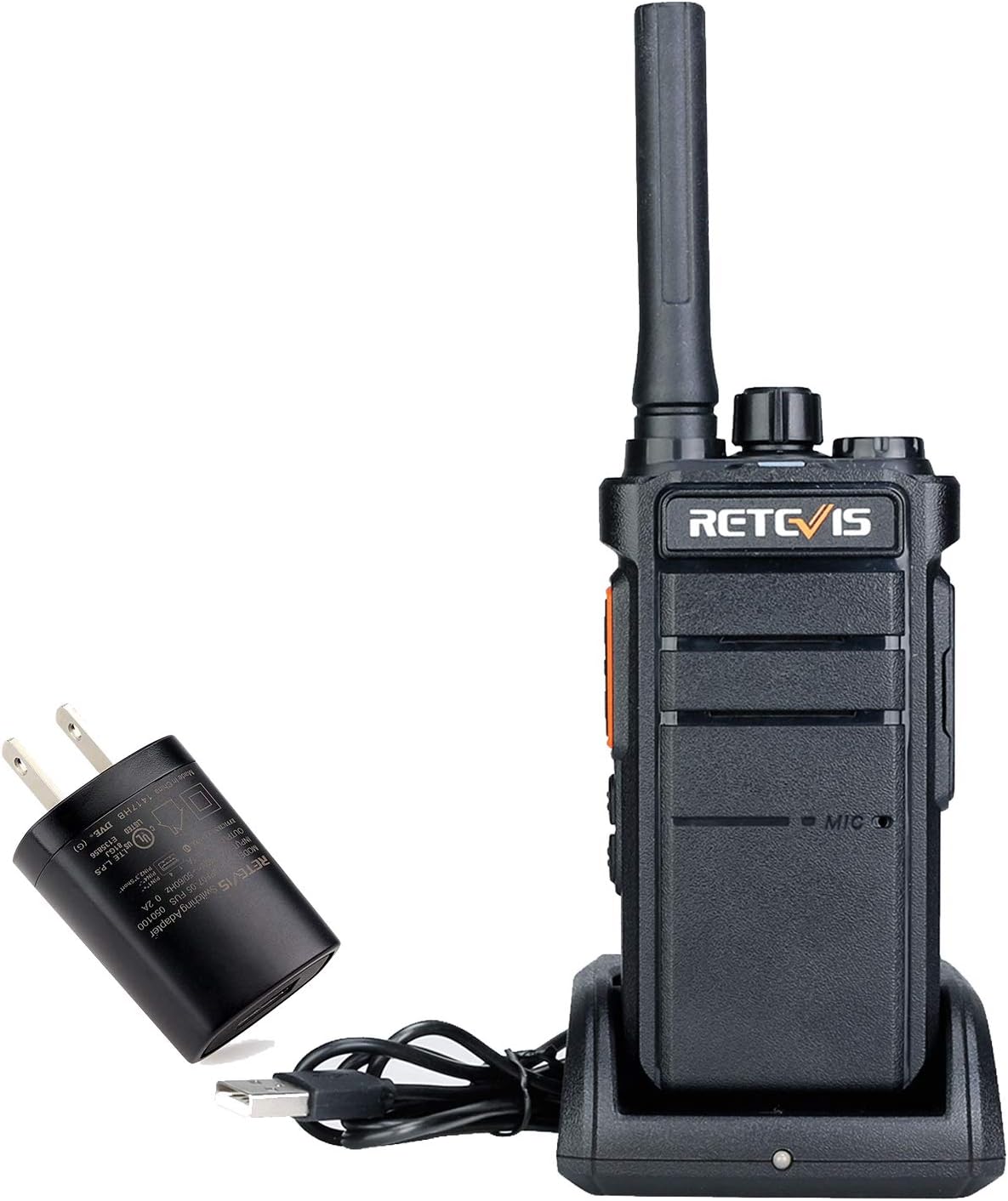 Retevis RB26H GMRS 2 Way Radio Long Range, Business Walkie Talkies, 1 Pack | Professional Two Way Radios, 2000mAh, Hidden Display, Type-C, Built in NOAA Flashlight VOX,GMRS Repeater Capable, for Camping