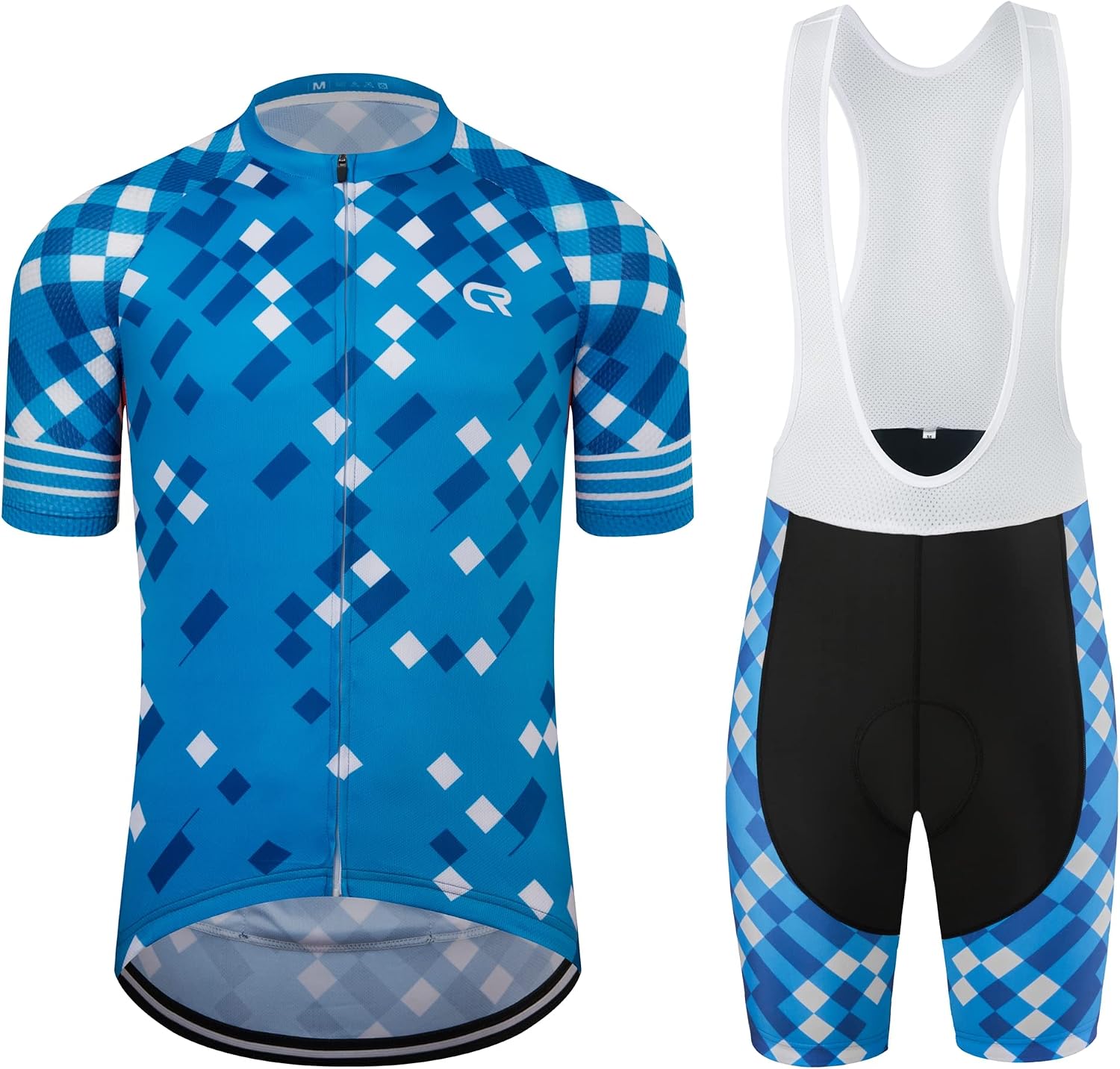 Coconut Ropamo CR Men's Cycling Jersey Set Road Bike Jersey Zipper Pocket Bib Shorts with 4D Padded Cycling Clothing Set