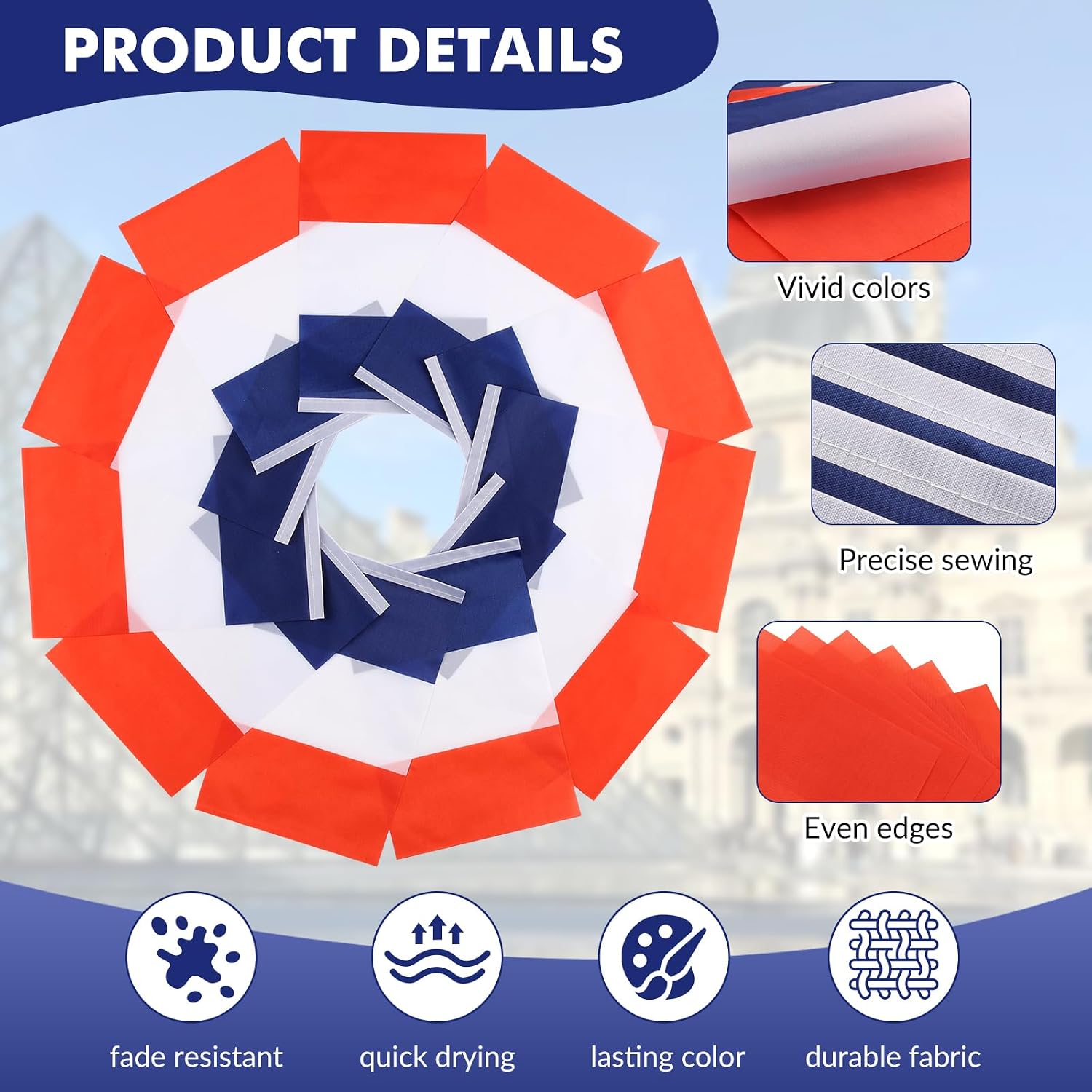 Nicaragua Flag Banner, Small Mini Nicaraguan Flags Patriotic Decoration for Party, Classroom, Sports Events, 33 Feet 30 Flags