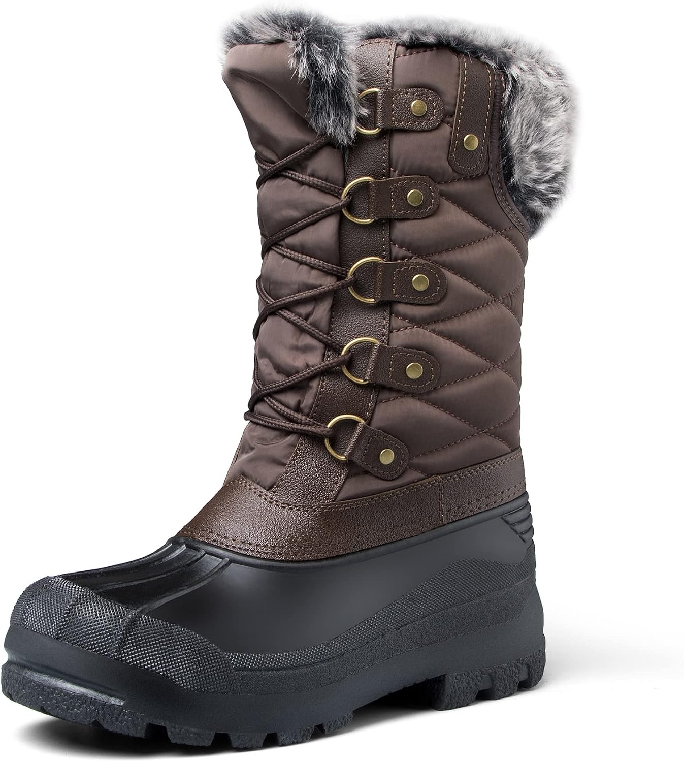 mysoft Women's Snow Boots Waterproof Mid-Calf Winter Boots
