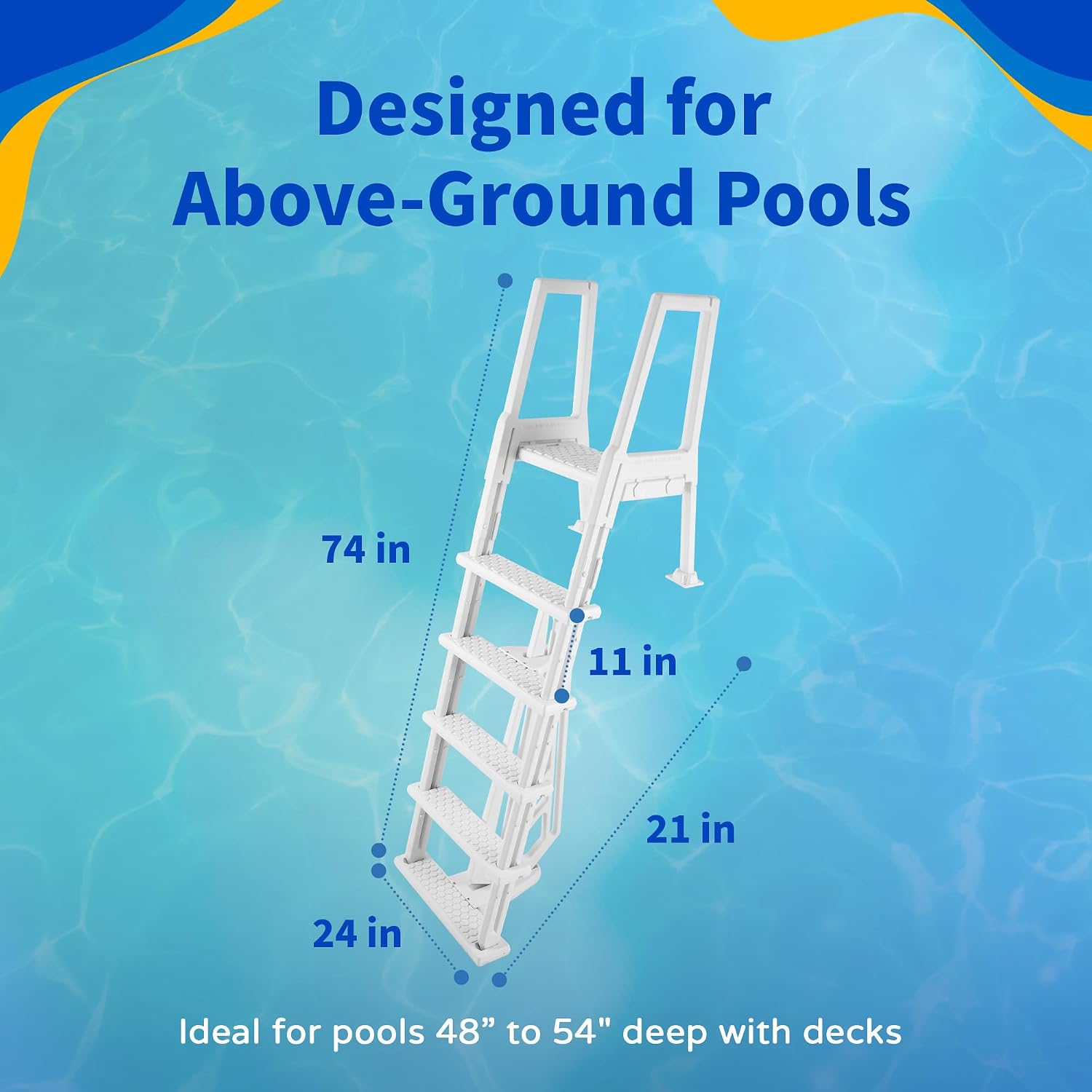Blue Wave NE1175 Heavy Duty In-Pool Ladder - White