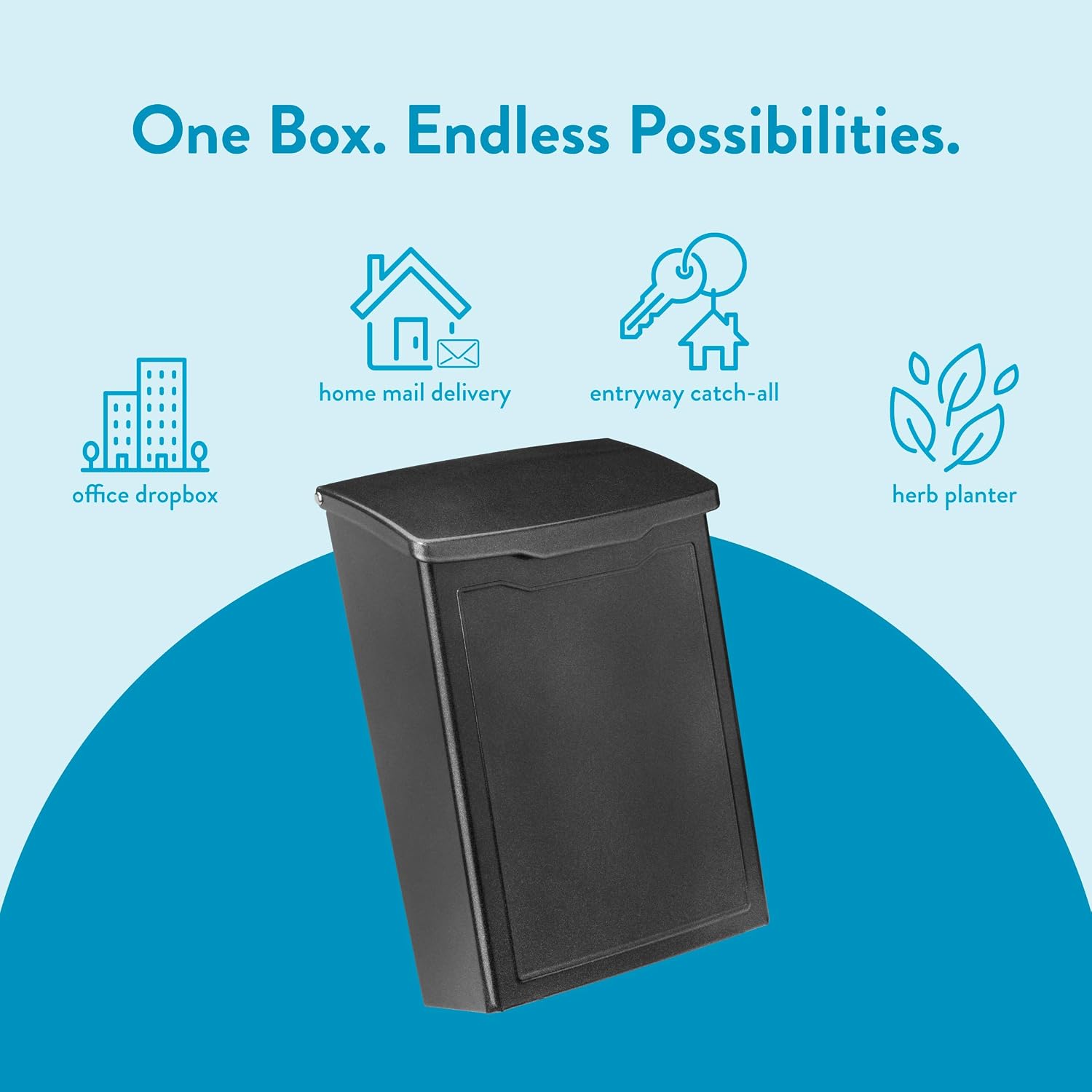 Architectural Mailboxes 2681B Black Marina Wall Mount Mailbox, Small | Galvanized steel build for outside with weather-resistant outdoor construction and a rust-resistant powder-coat finish.