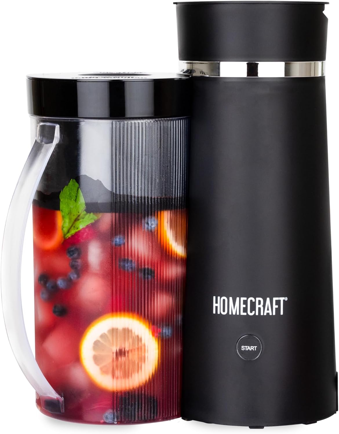 Homecraft 3-Quart Iced Coffee and Tea Maker with Filter Basket, Flavor Enhancer, Adjustable Brew Strength, Black