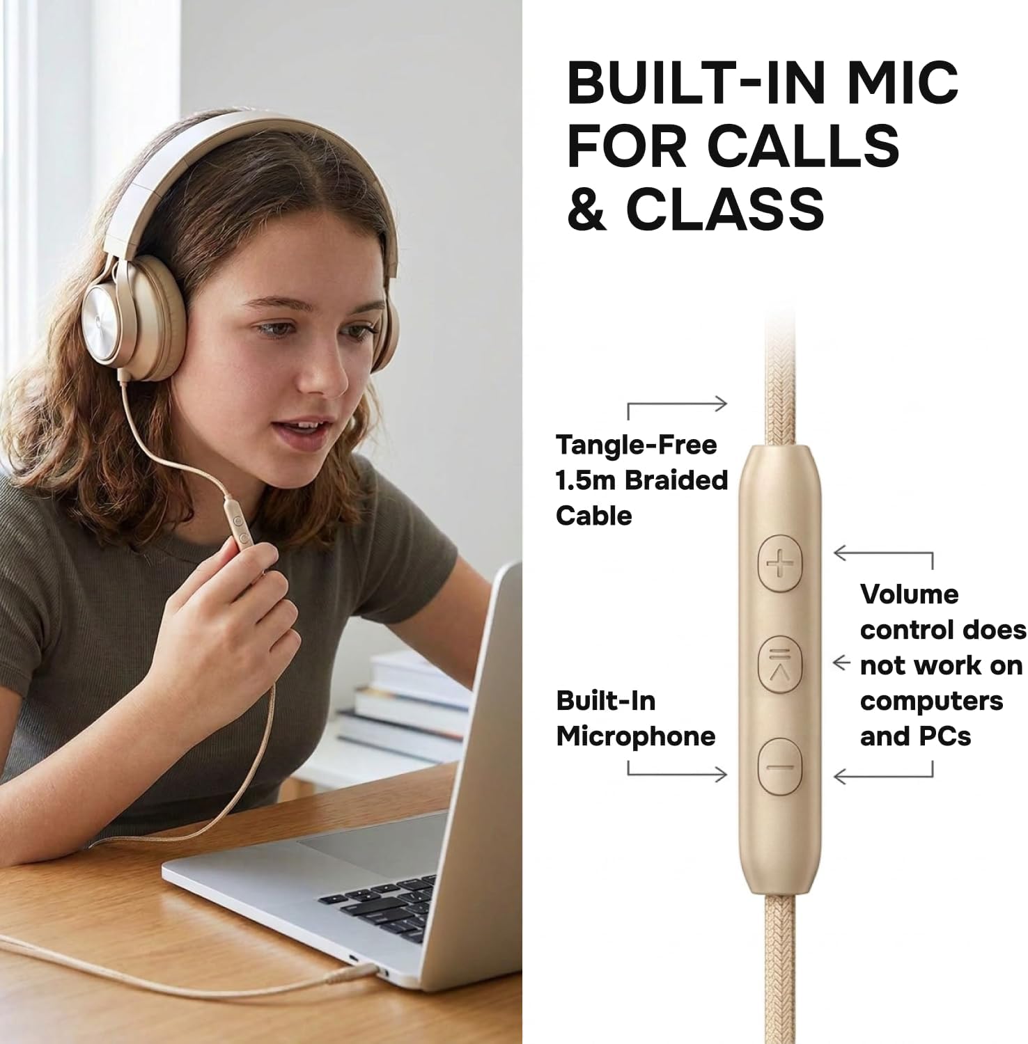 ARTIX Wired Headphones for Classroom & School with Microphone & Volume Control - Adults, Teens & Kids Headphones with Cord