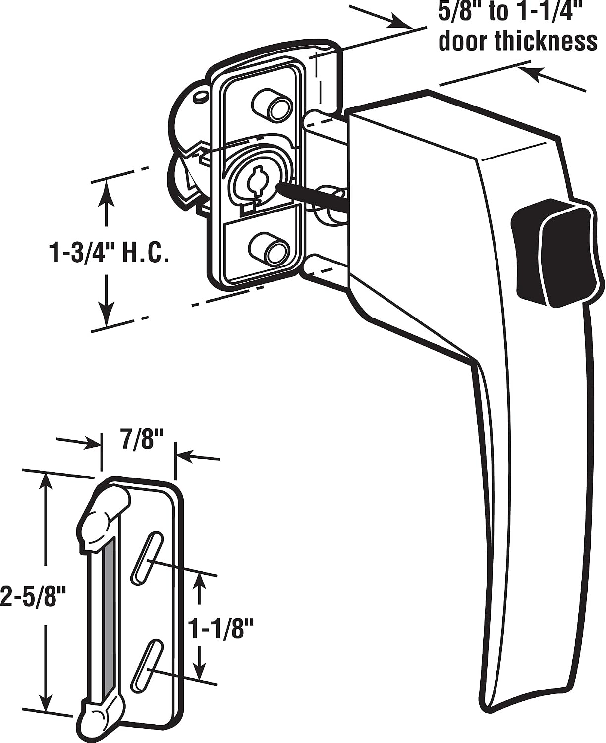 Prime-Line MP5006 Push Button Screen/Storm Door Latch Set, Aluminum (1 Set)
