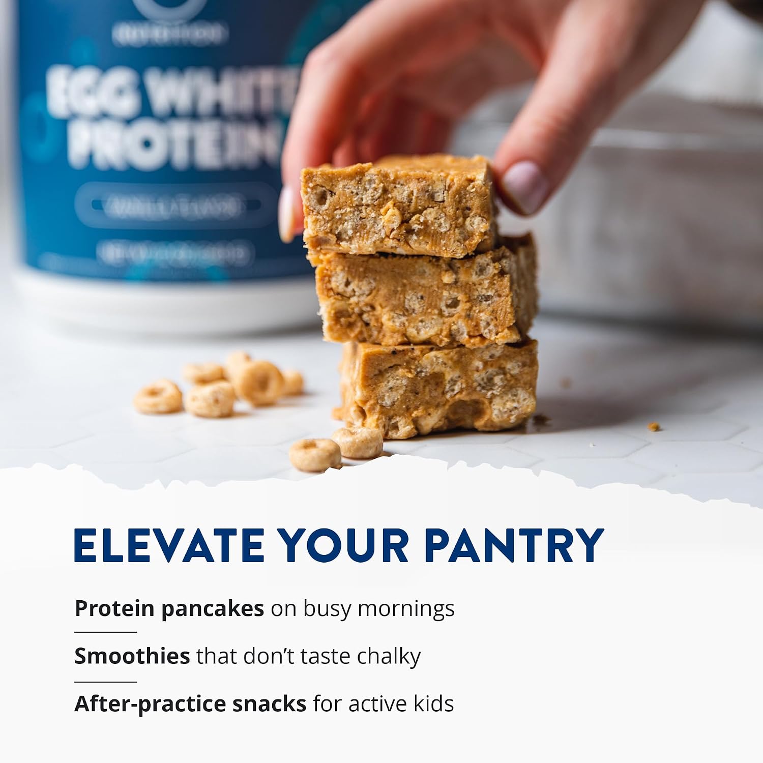 MRM Nutrition Egg White Protein - 23g Fat-Free Protein - 20 Servings | Free of Dairy & Gluten, Sugar Free Vanilla Flavored Powder, With Digestive Enzymes, and Soy, High Biological Value