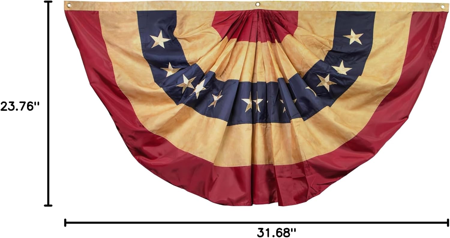 ANLEY Vintage Style US National Pleated Fan Flag