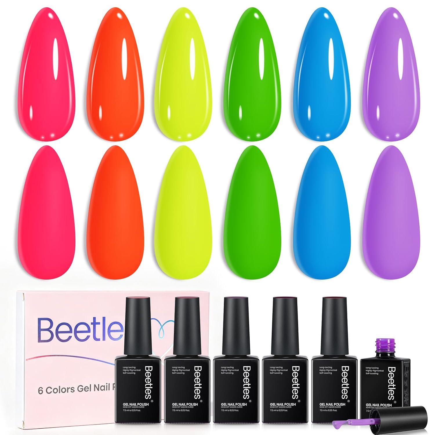 Beetles Green Gel Polish Set, 6 Colors Misty Forest Collection