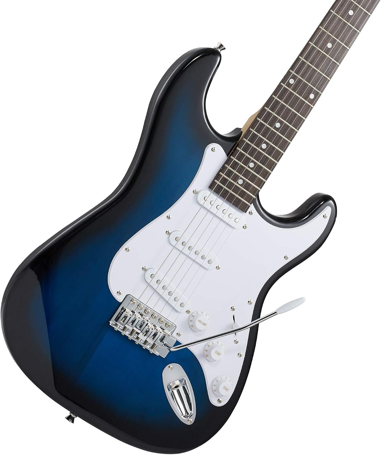 Ashthorpe 39-Inch Electric Guitar (Blue-Black), Full-Size Guitar Kit with Padded Gig Bag, Tremolo Bar, Strap, Strings, Cable, Cloth, Picks
