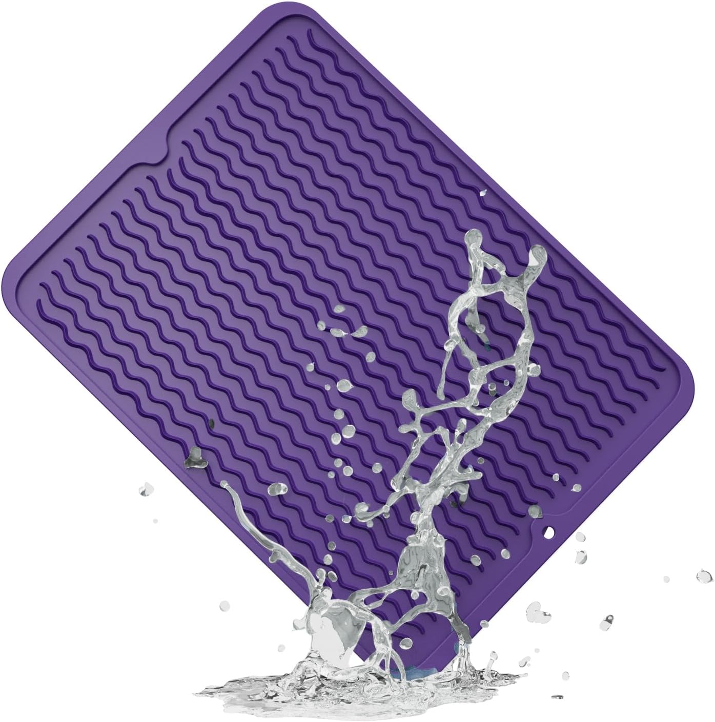 ZLR Silicone Dish Drying Mat for Kitchen Counter, Eco-Friendly Fast Dry Dish Mat, Easy Clean Multi Usage Drying Matt, Heat Resistant Trivet