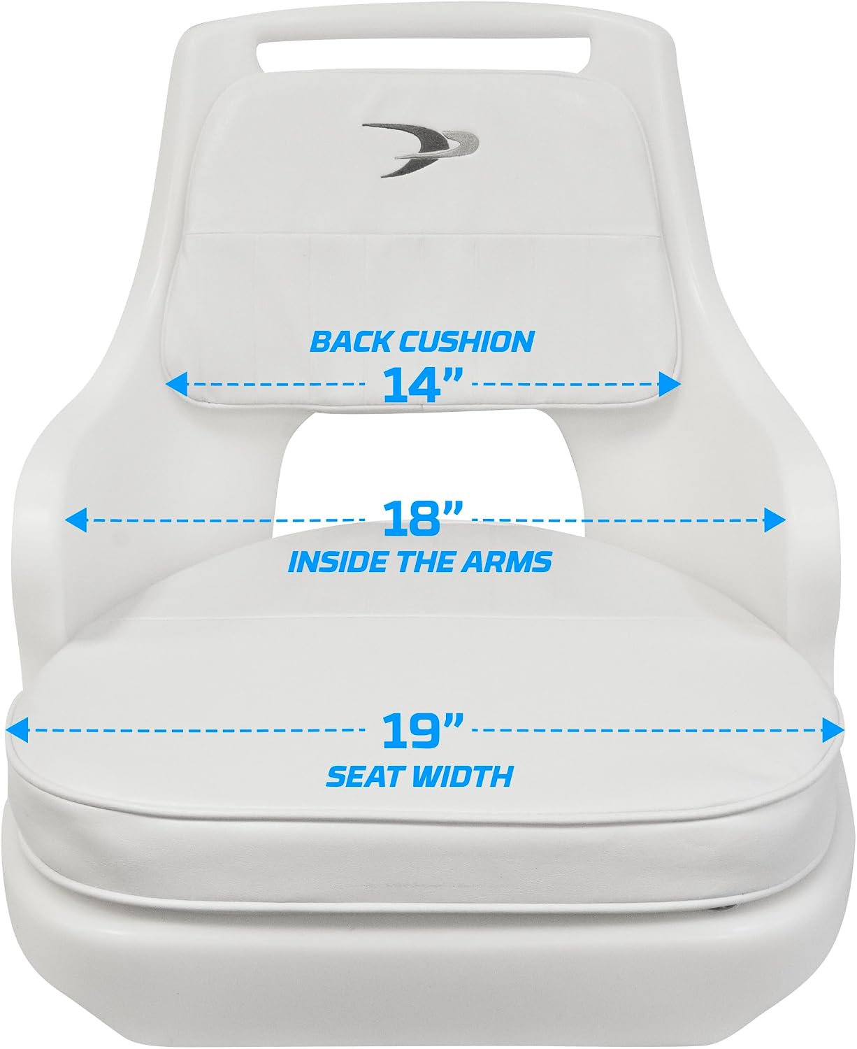 Wise 8WD015-710 Standard Pilot Chair with Cushions, Fixed Height Pedestal and Seat Slide | 28-oz marine vinyl snap-on cushions, 2-7/8 in aluminum post