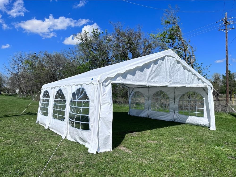 DELTA 26'x16' Budget PE Party Tent + (2) Long Bags + (1) Short Bag, Tents for Parties, Canopy Carpas para Fiestas,Wedding Event Tents for Outdoor Events (B Model)