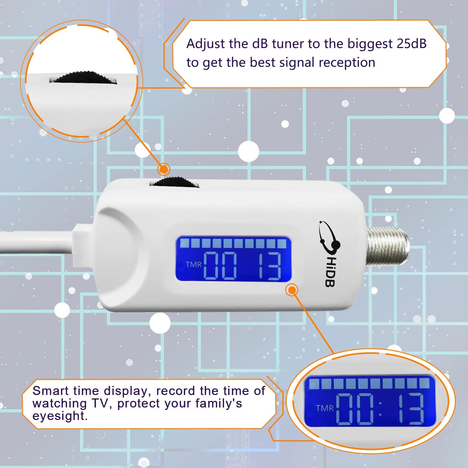 TV Antenna Amplifier Signal Booster, 25dBi High Gain TV Antenna Booster