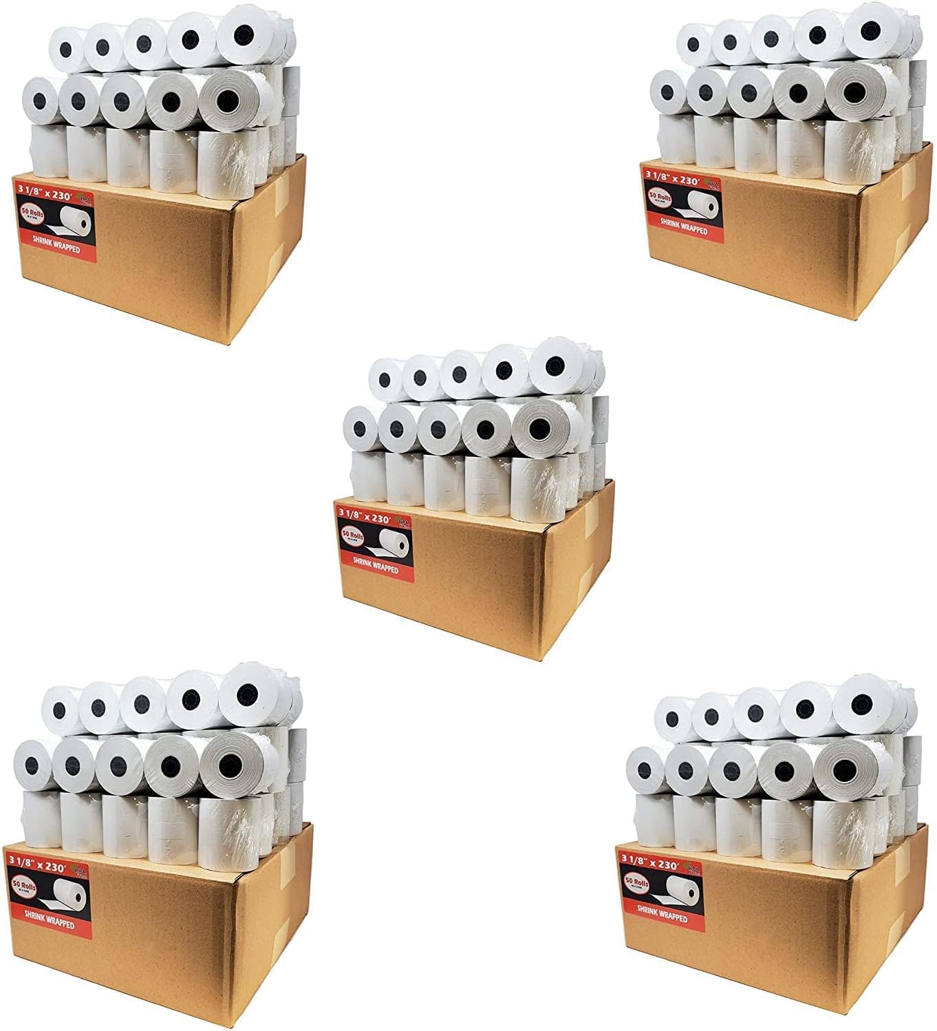 (50 Rolls) 3 1/8 x 230 Thermal Paper Receipt Rolls (55 GSM Premium Quality German Paper) Fits All POS Cash Registers BPA Free - BuyRegisterRolls
